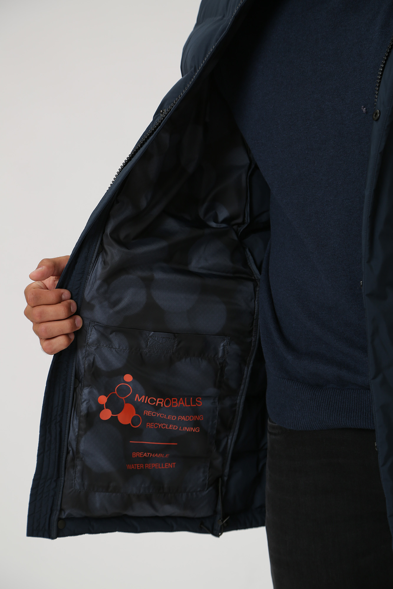 M3628LT2961F1 Пуховик удлиненный Geox Синий