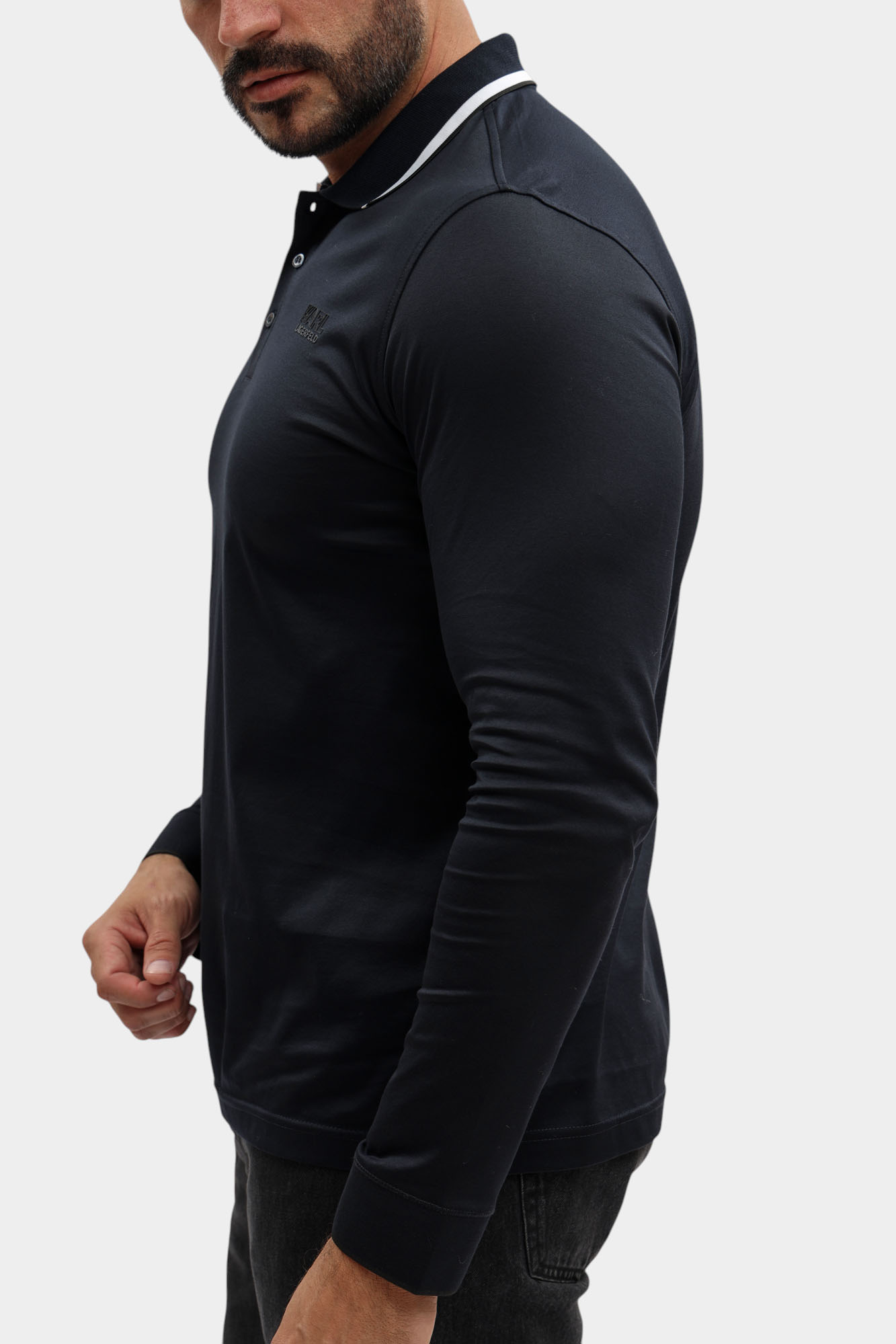 554200_745005 Поло с длинным рукавом Karl Lagerfeld Синий