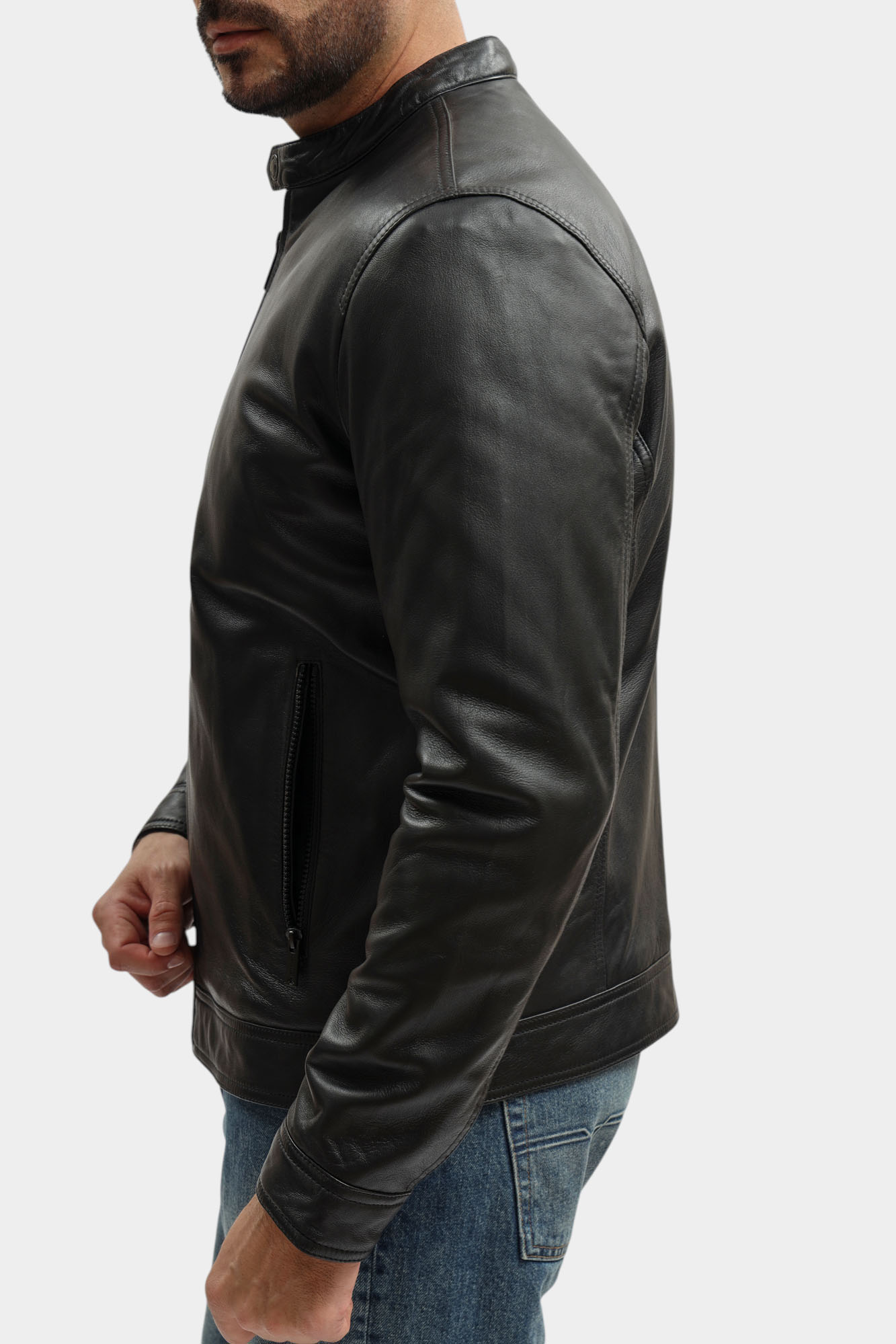 80101468_110157 Куртка кожаная Strellson Черный