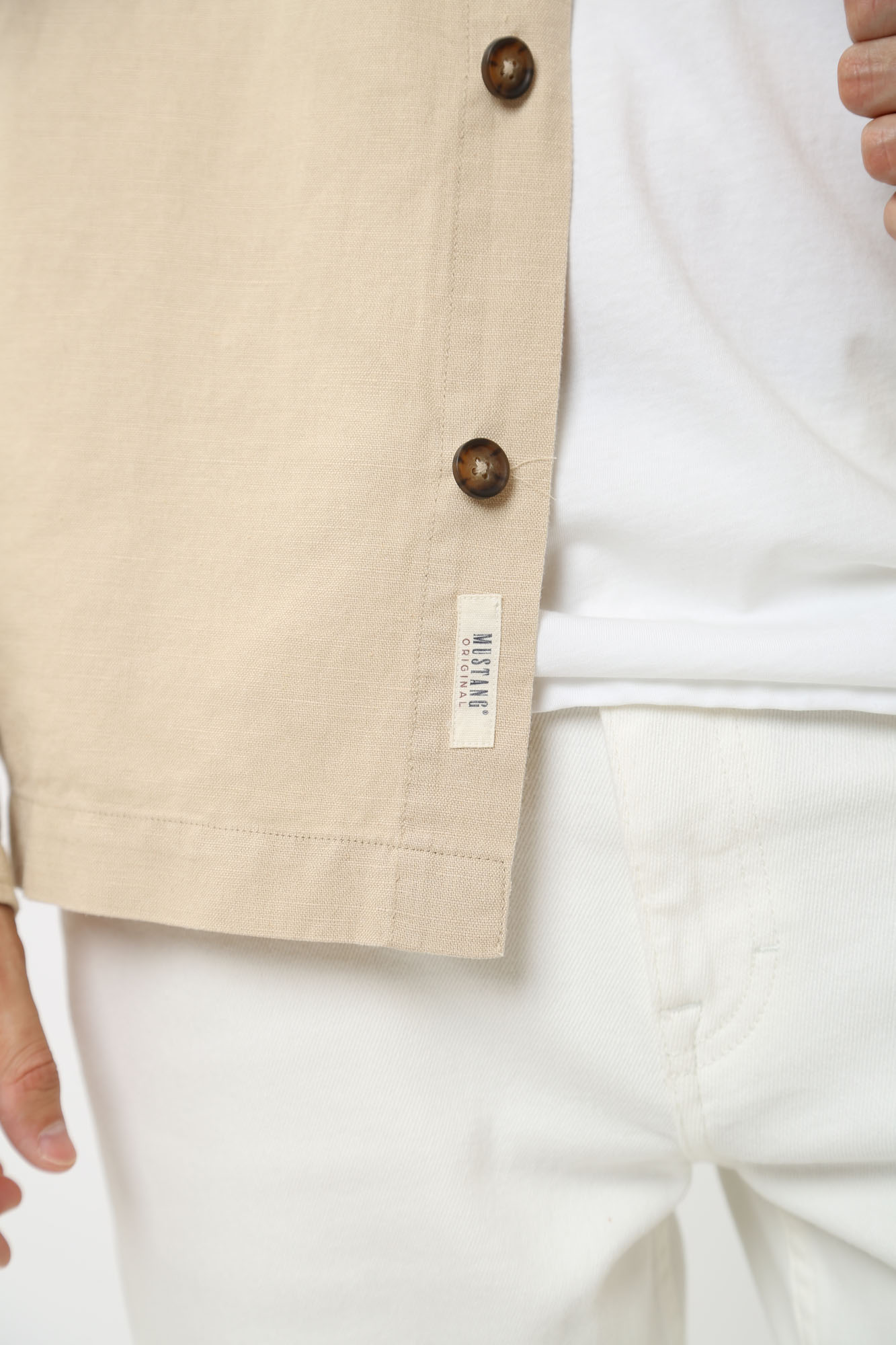 1014775 Рубашка с длинным рукавом Mustang Бежевый