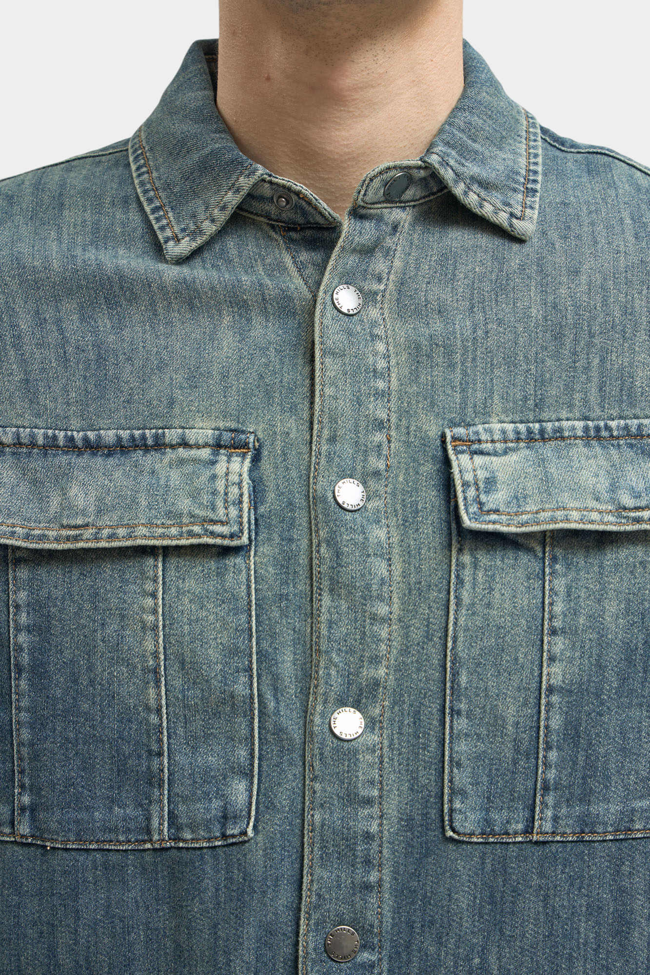 M-261-FT-56-0009 Рубашка джинсовая The Hills Синий