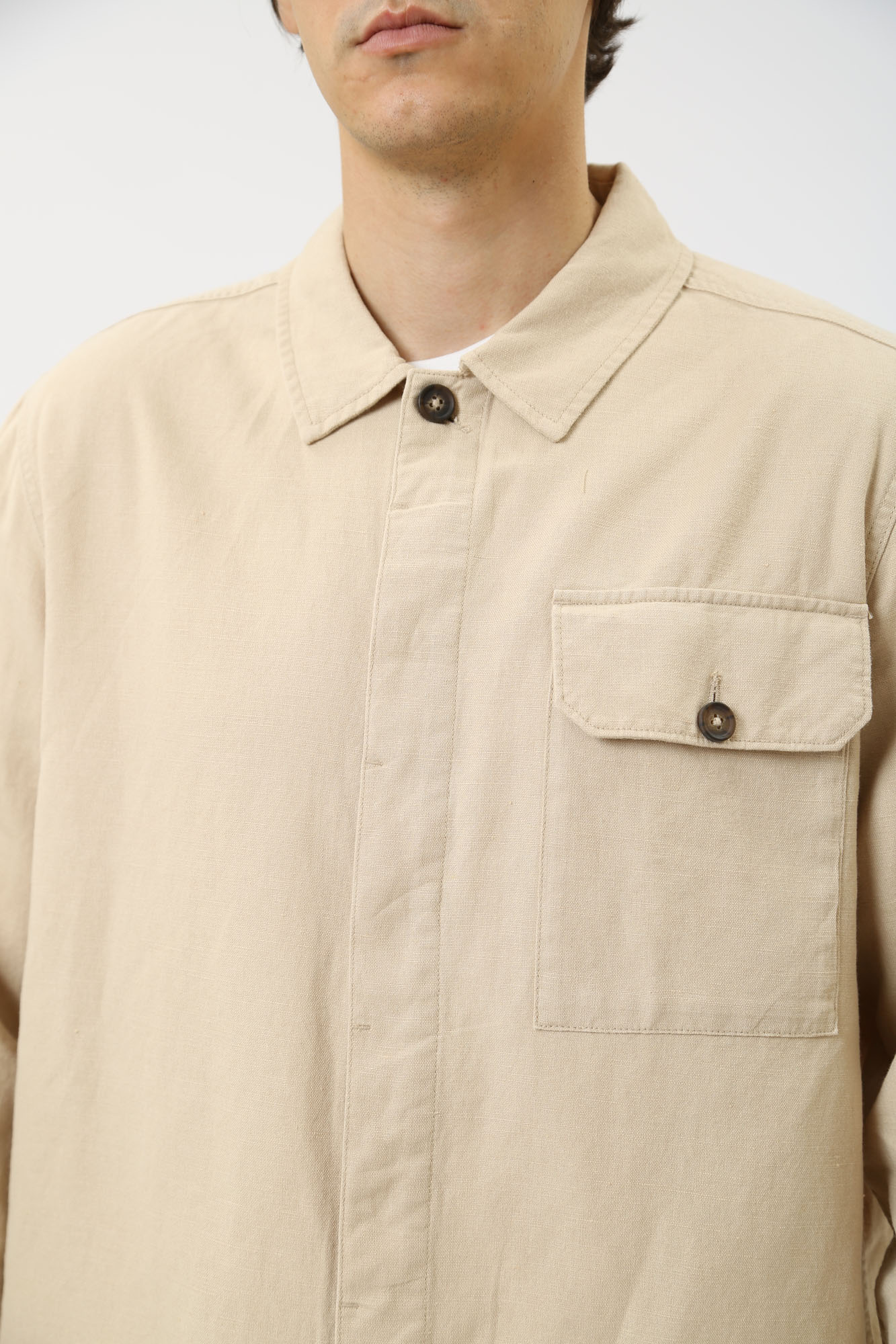 1014775 Рубашка с длинным рукавом Mustang Бежевый