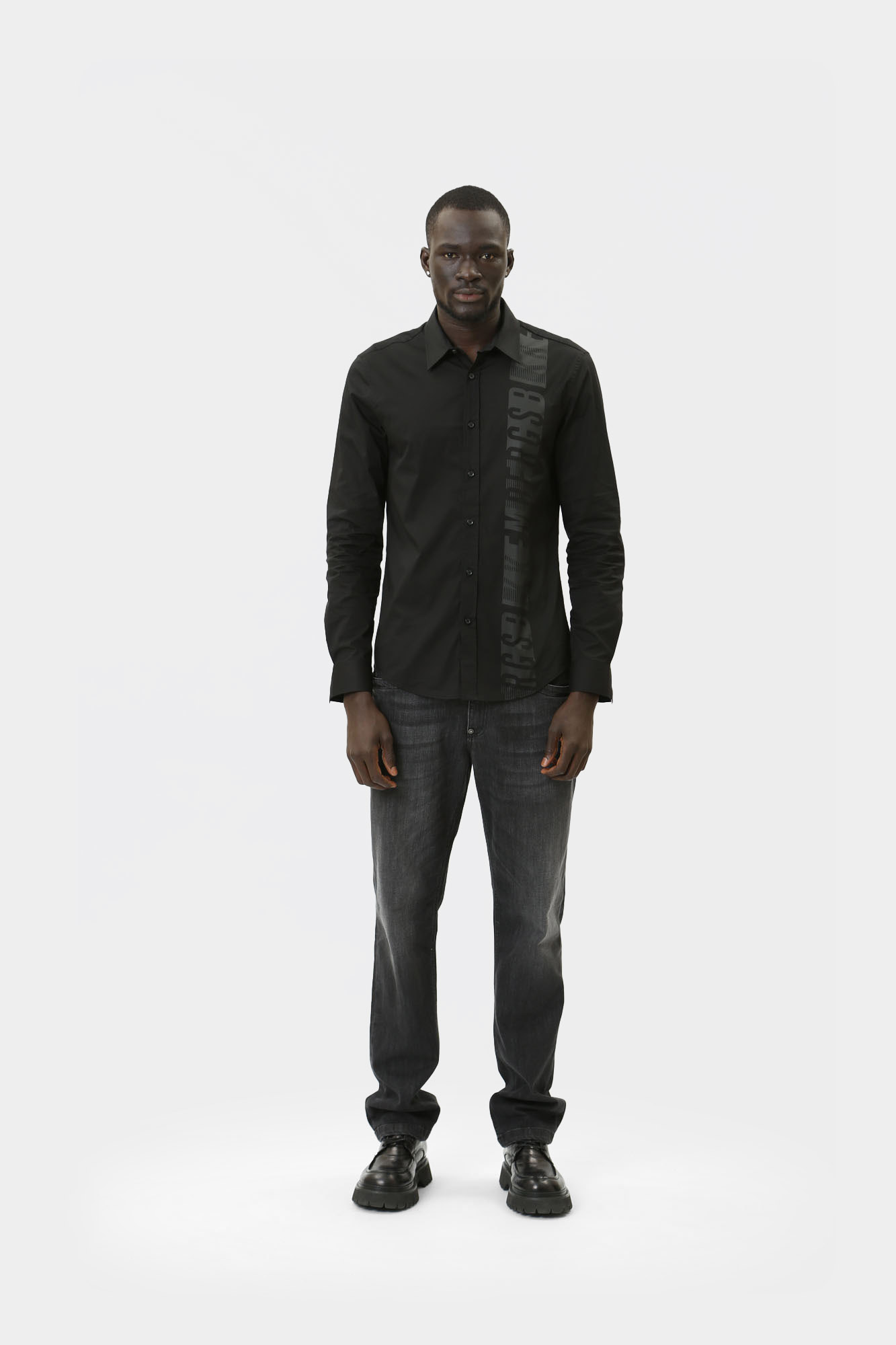 BMS0551 Сорочка Bikkembergs Черный