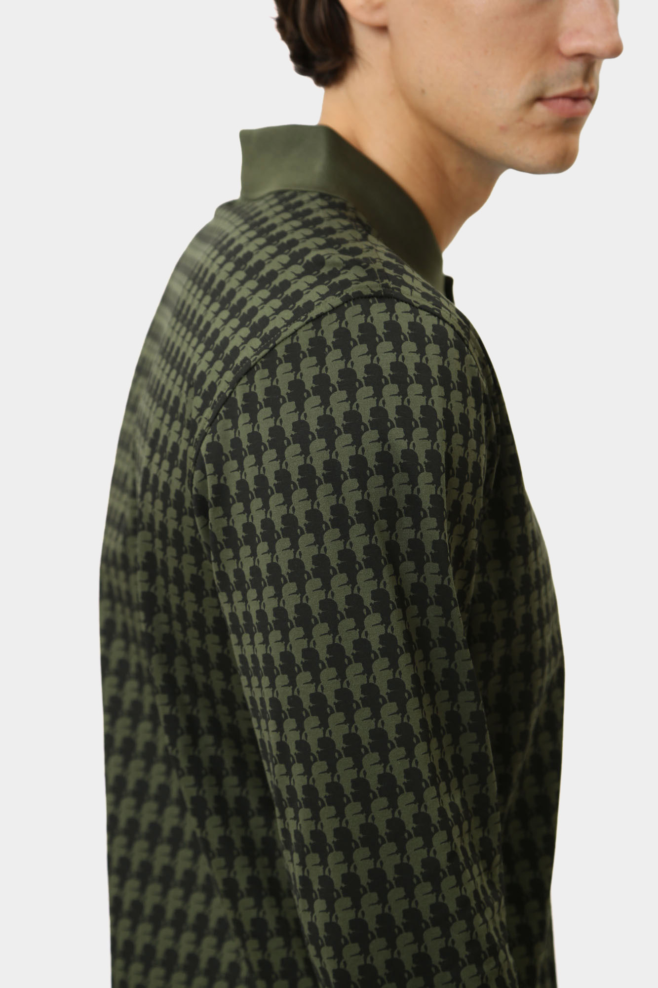 544202_745009 Поло с длинным рукавом Karl Lagerfeld Хаки