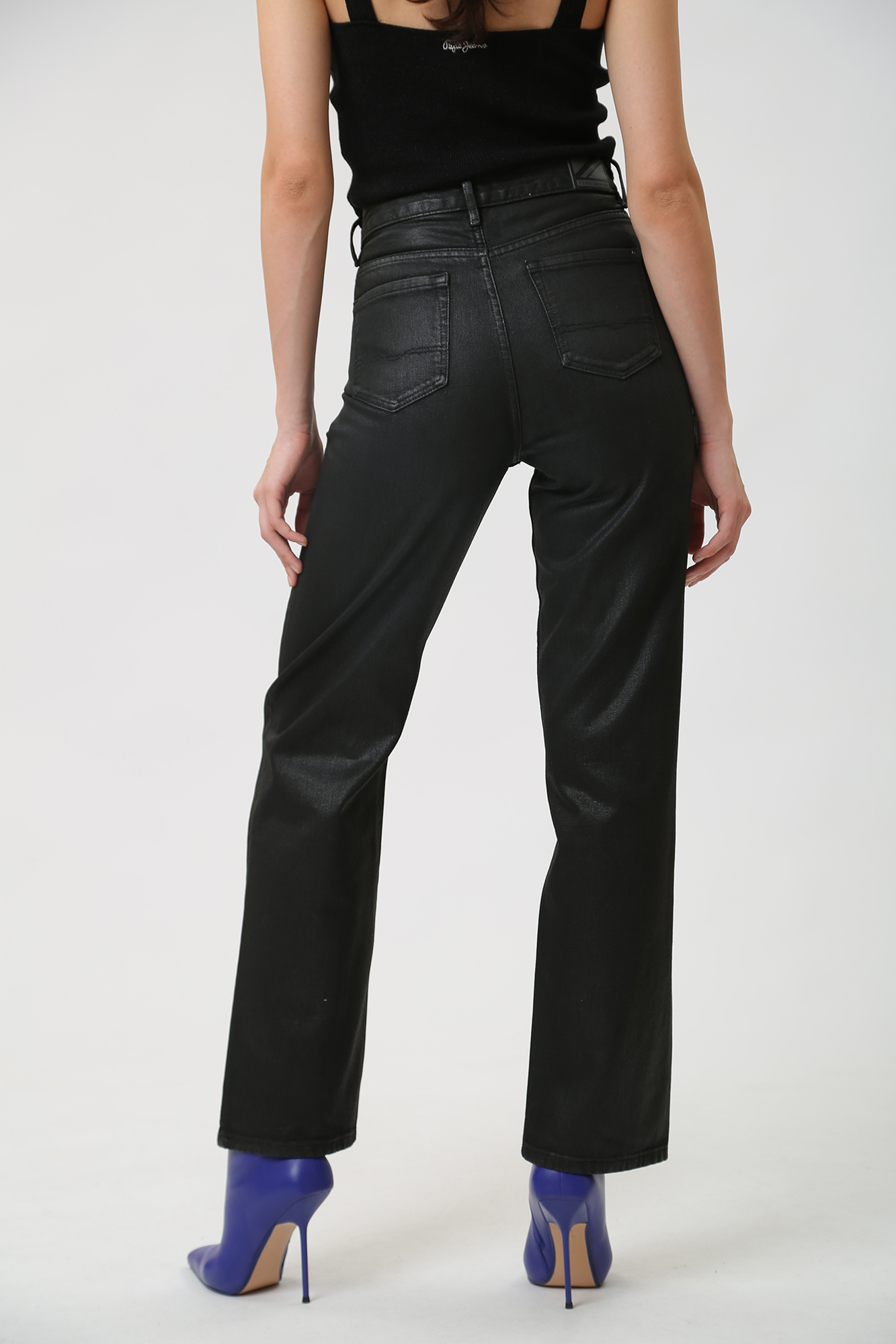 PL204602 джинсы straight jeans uhw coated  pepe jeans 