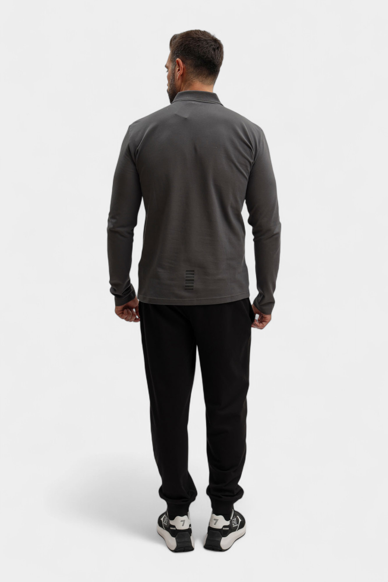 8NPF17_PJVUZ_U8117 Поло с длинным рукавом EA7 Серый