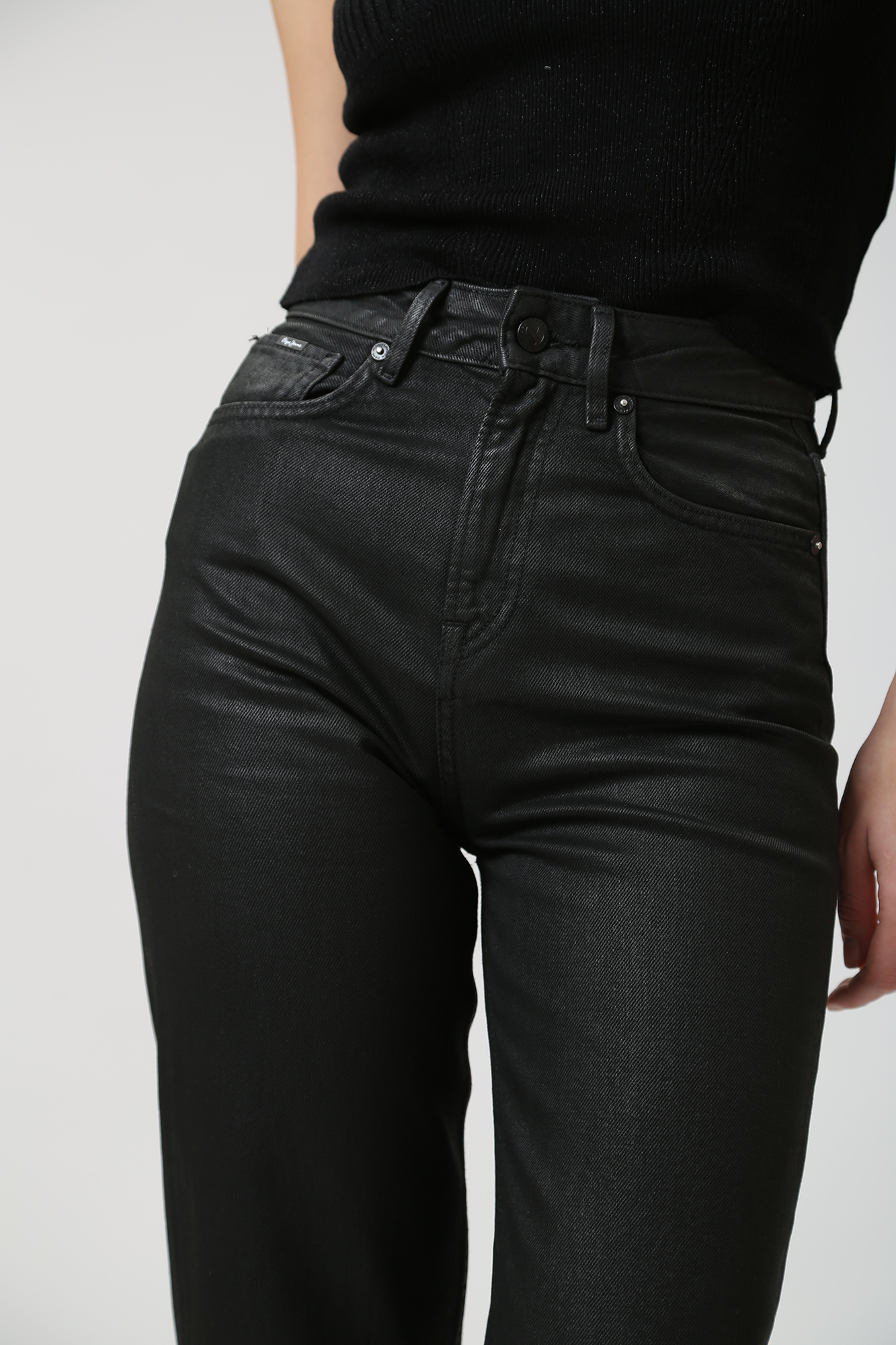 PL204602 джинсы straight jeans uhw coated  pepe jeans 