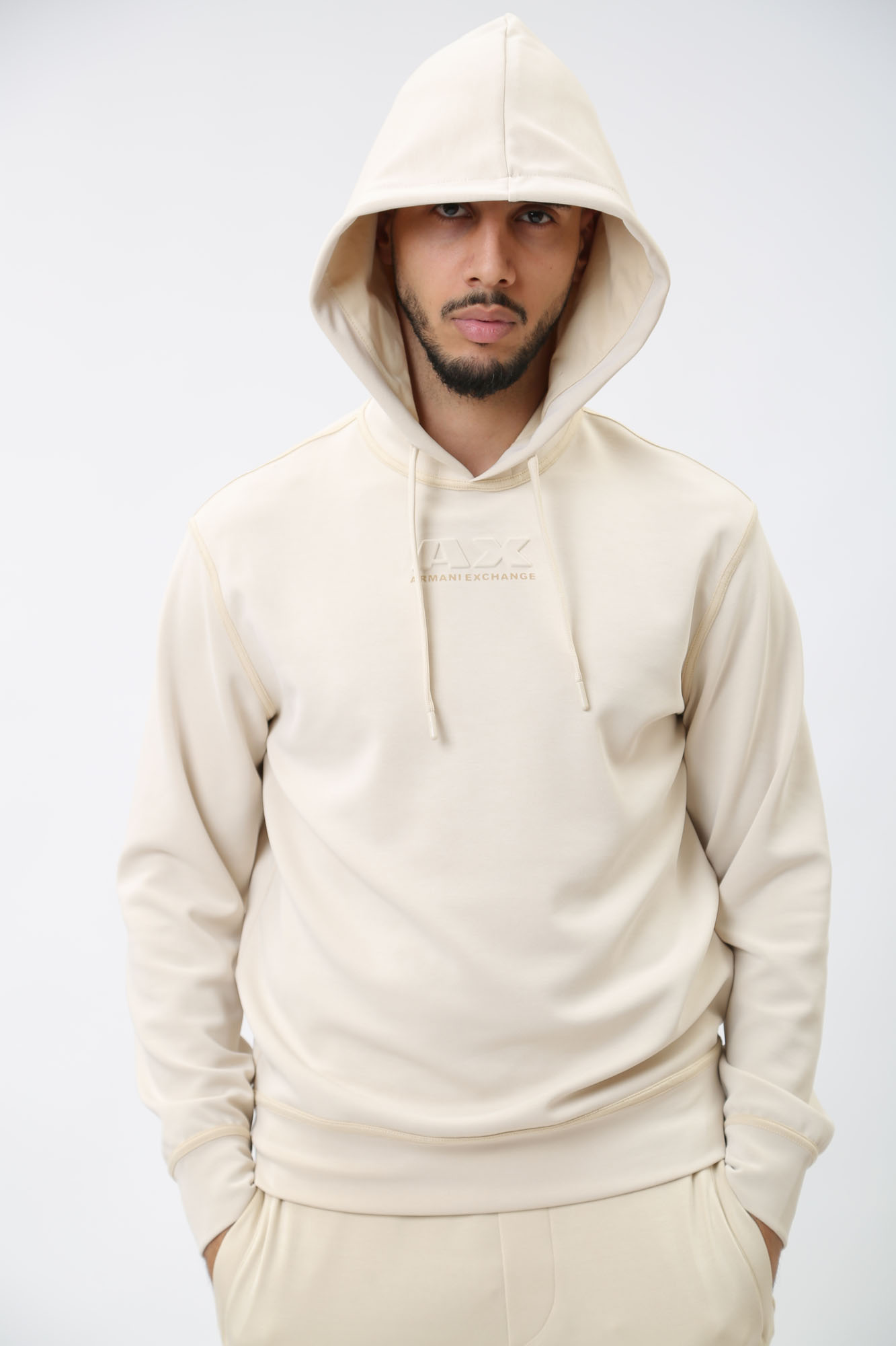 3DZMAB_ZJUBZ Худи Armani Exchange Бежевый