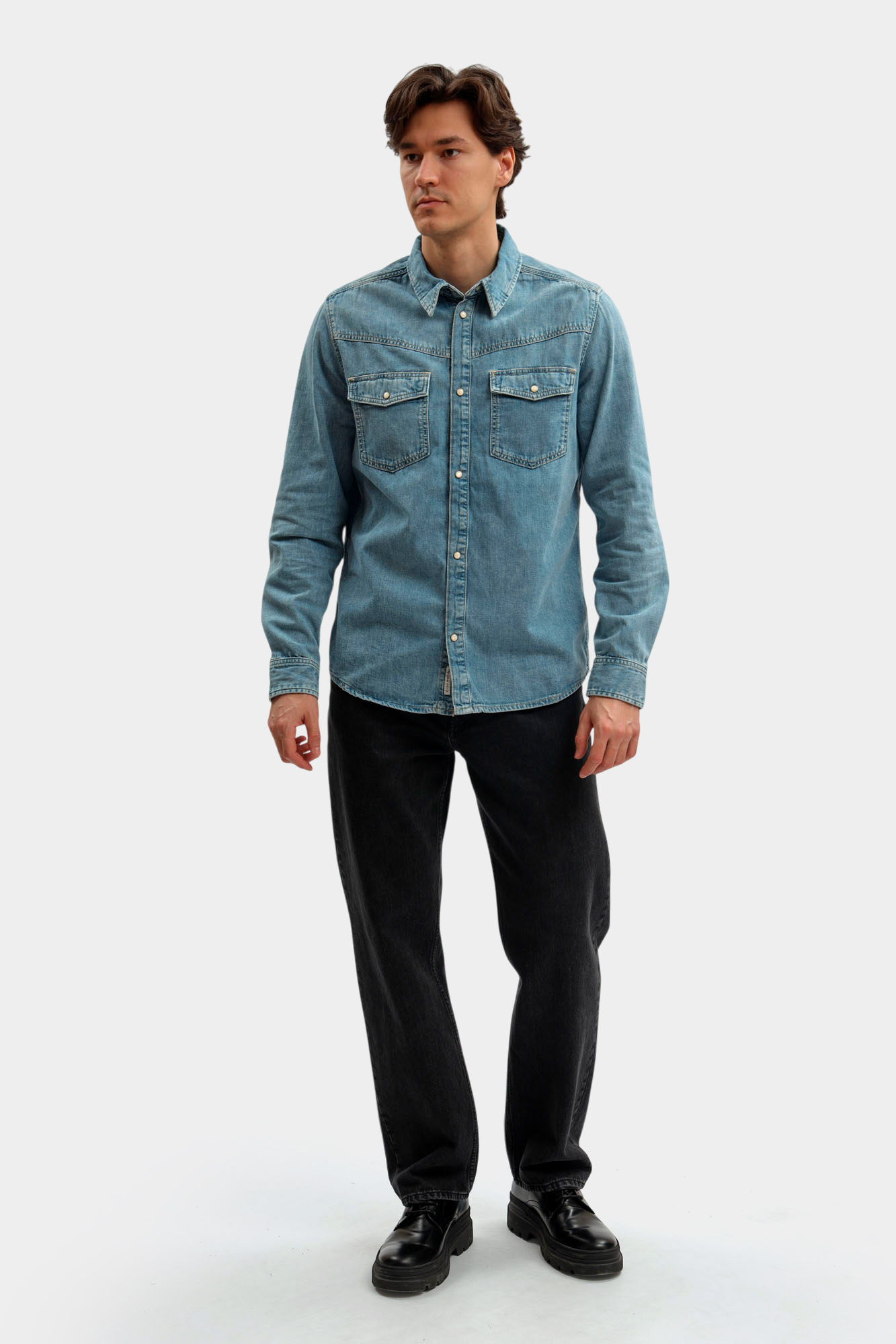 PM30909153V2 Рубашка джинсовая Pepe Jeans Синий