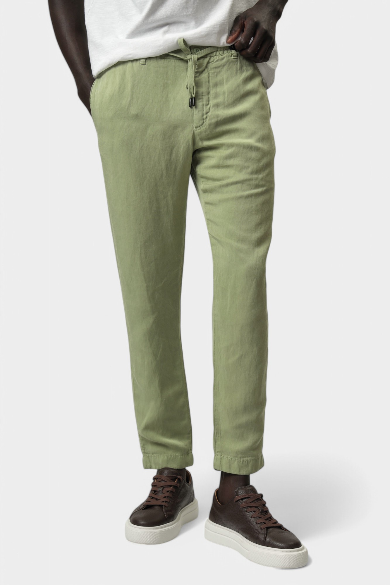 30046803_10015385 Брюки льняные Strellson Зеленый