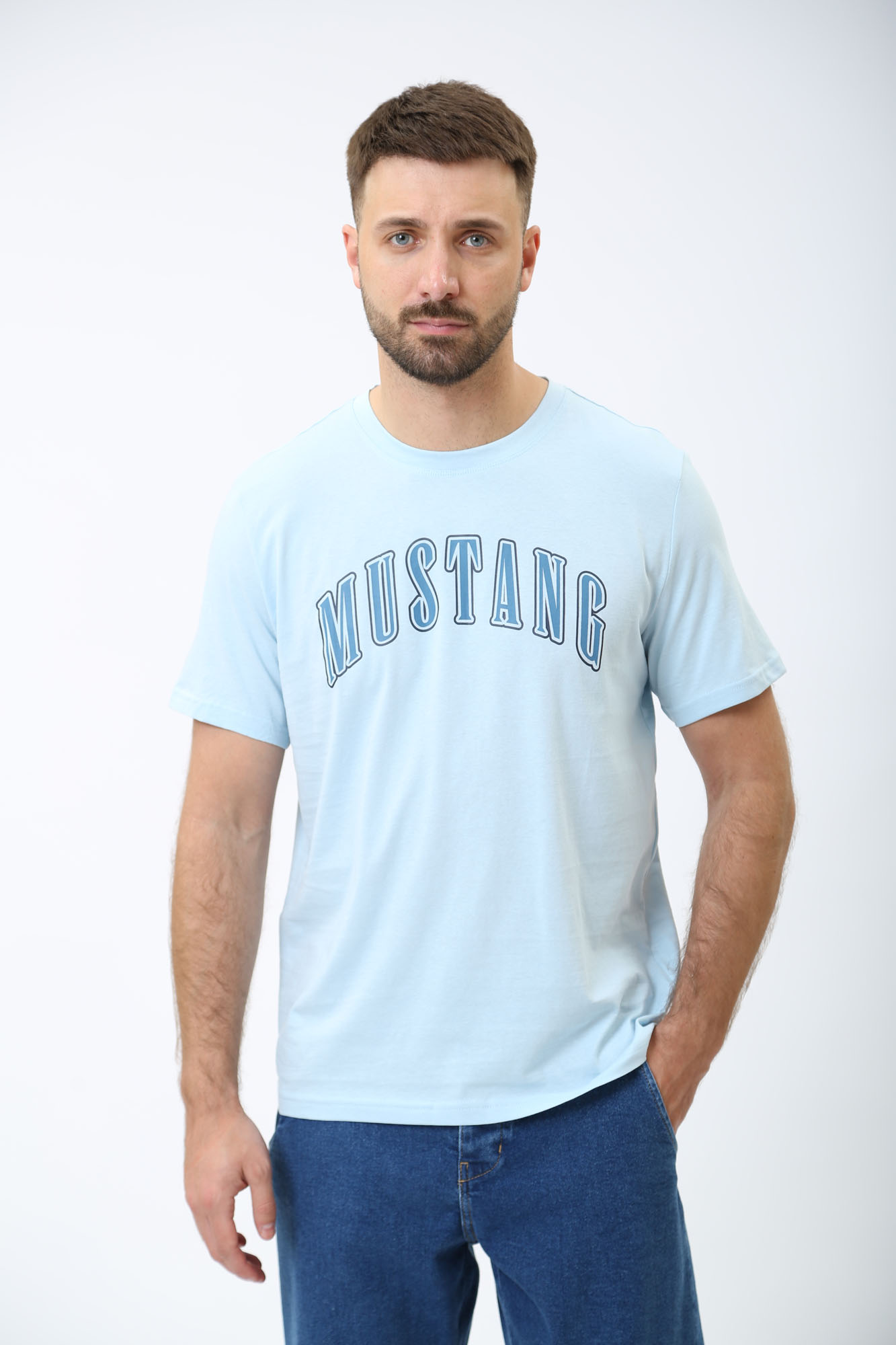 1014927 Футболка Mustang Голубой