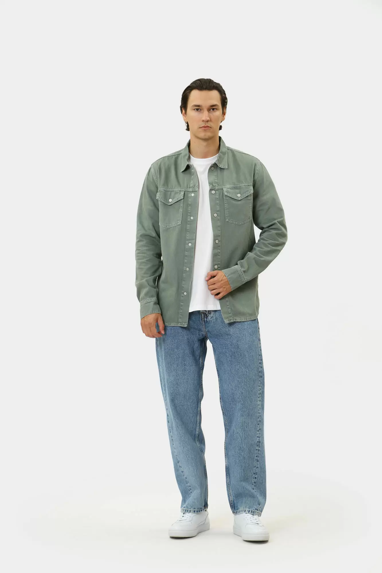 PM308584YH5 Рубашка джинсовая д/р Pepe Jeans Зеленый