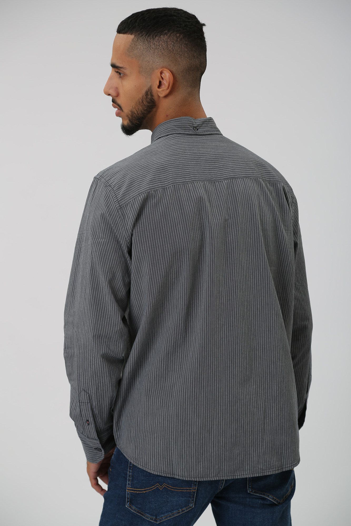 1014129 Рубашка с длинным рукавом Mustang Серый