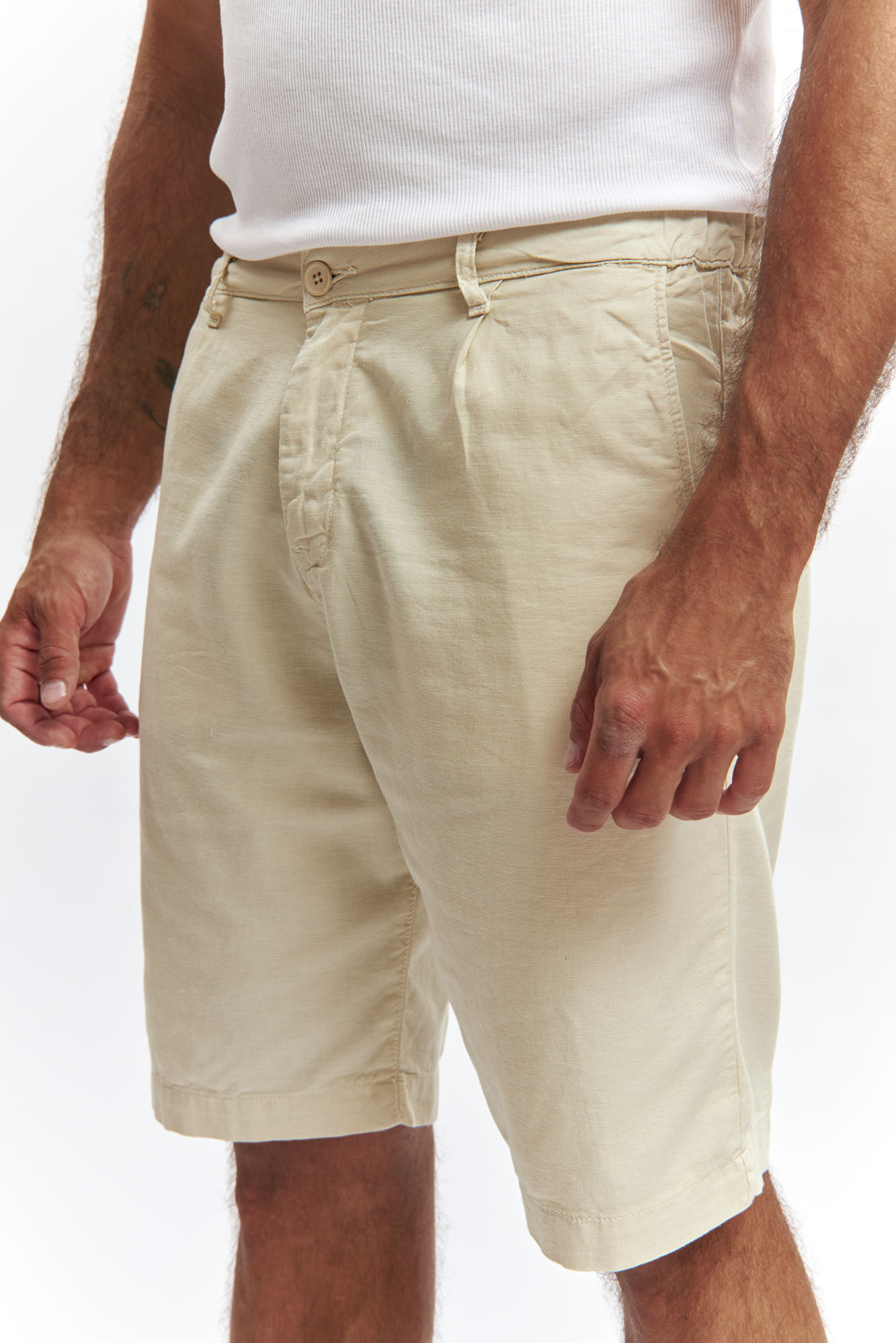 VM-OMA-55-447 Шорты льняные Van Mich Бежевый