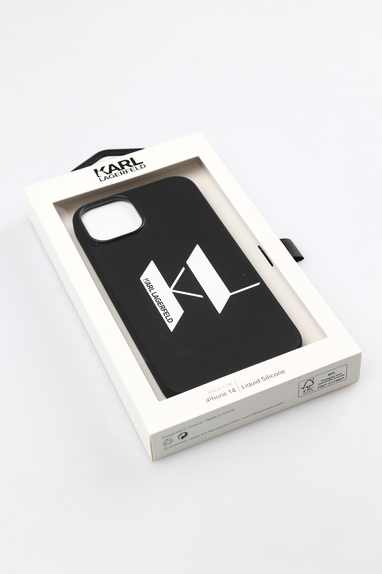 Чехол Lagerfeld IPhone14 Liquid Silicone Big KL lo Чехол iPhone14 Karl Lagerfeld Черный