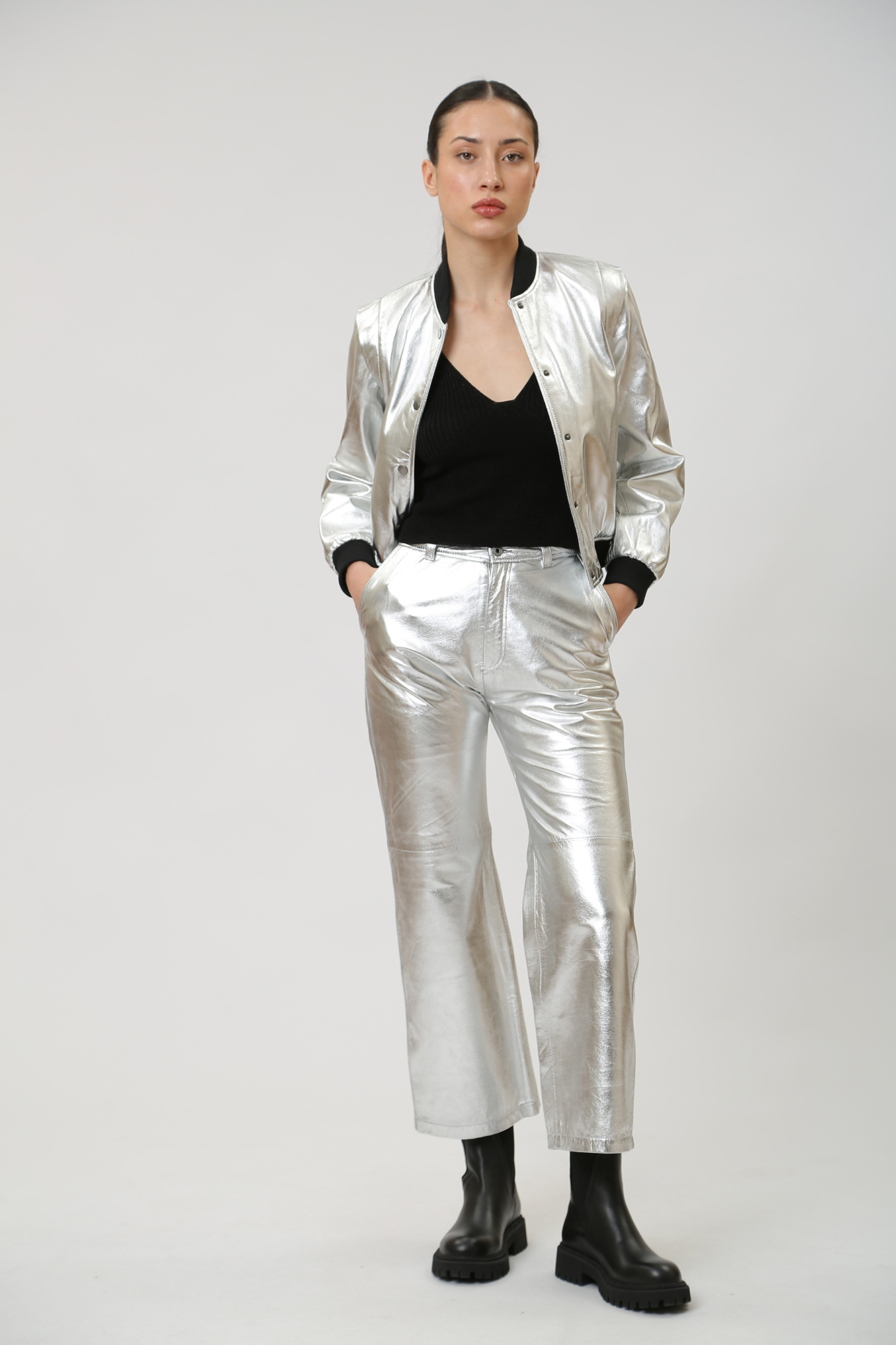 PL211694 брюки кожаные pepe jeans 