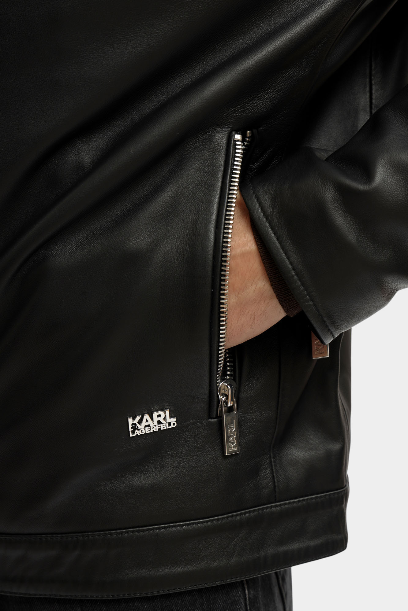 554421_555022 Куртка кожаная Karl Lagerfeld Черный