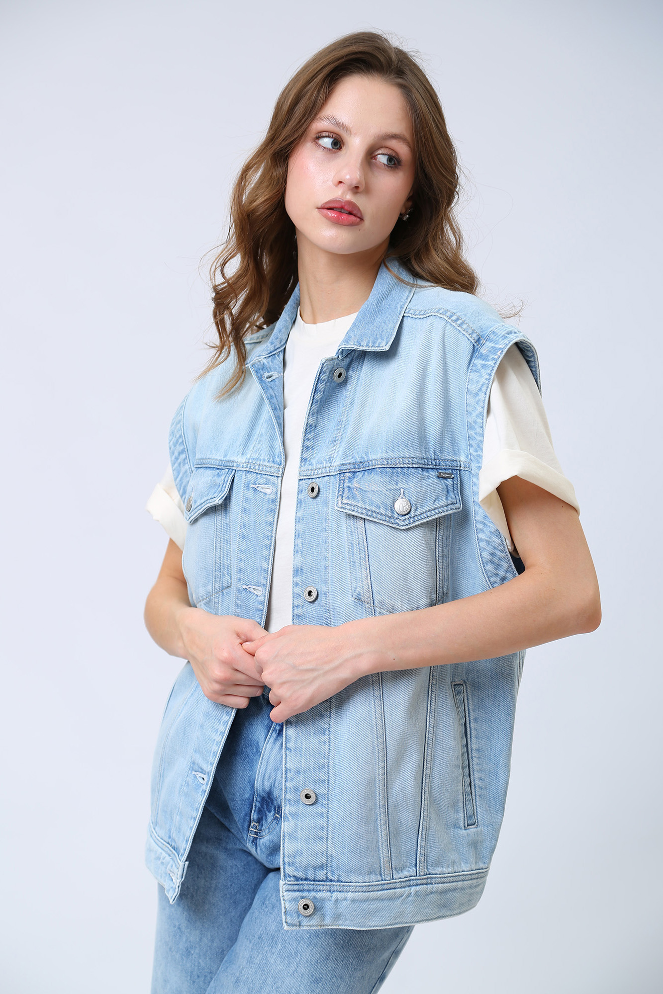 PL40218 жилет джинсовый pepe jeans 