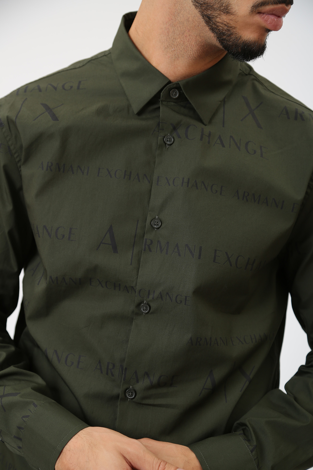 6RZC17_ZNXLZ Рубашка д/р Armani Exchange Зеленый
