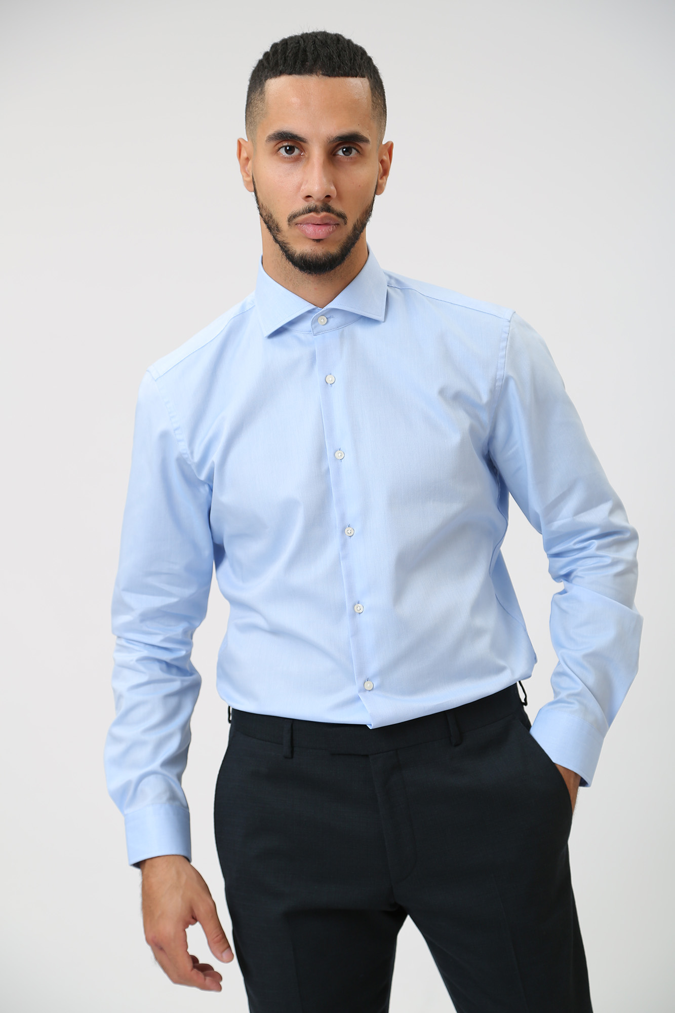 30032323_10005779 Сорочка д/р Strellson Голубой