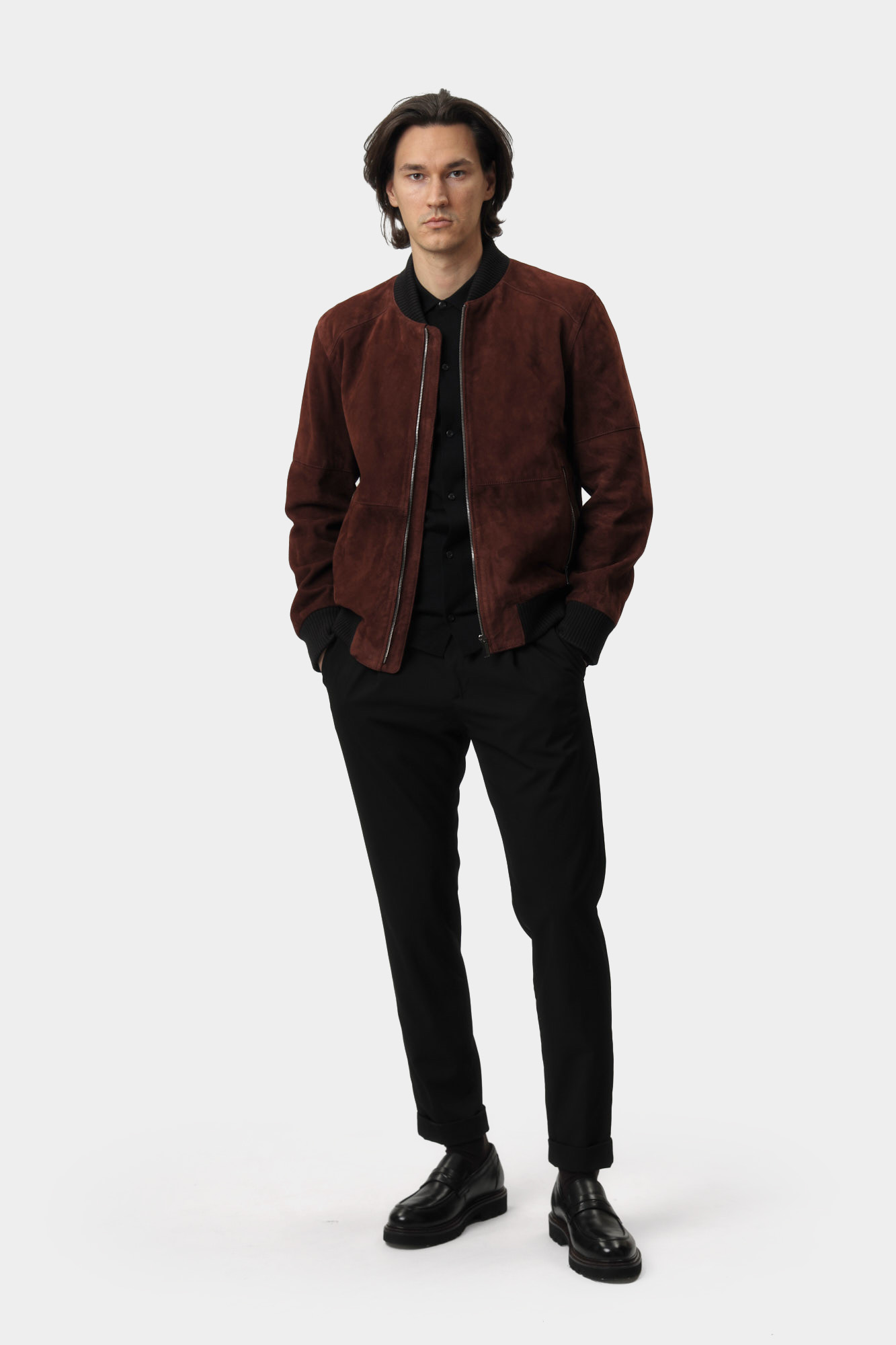 110151_80000677 Куртка кожаная Strellson Бордовый