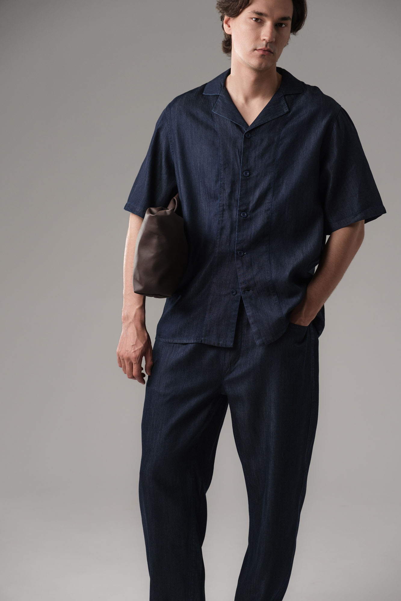 M-251-TK-56-7005 Рубашка джинсовая The Hills Синий