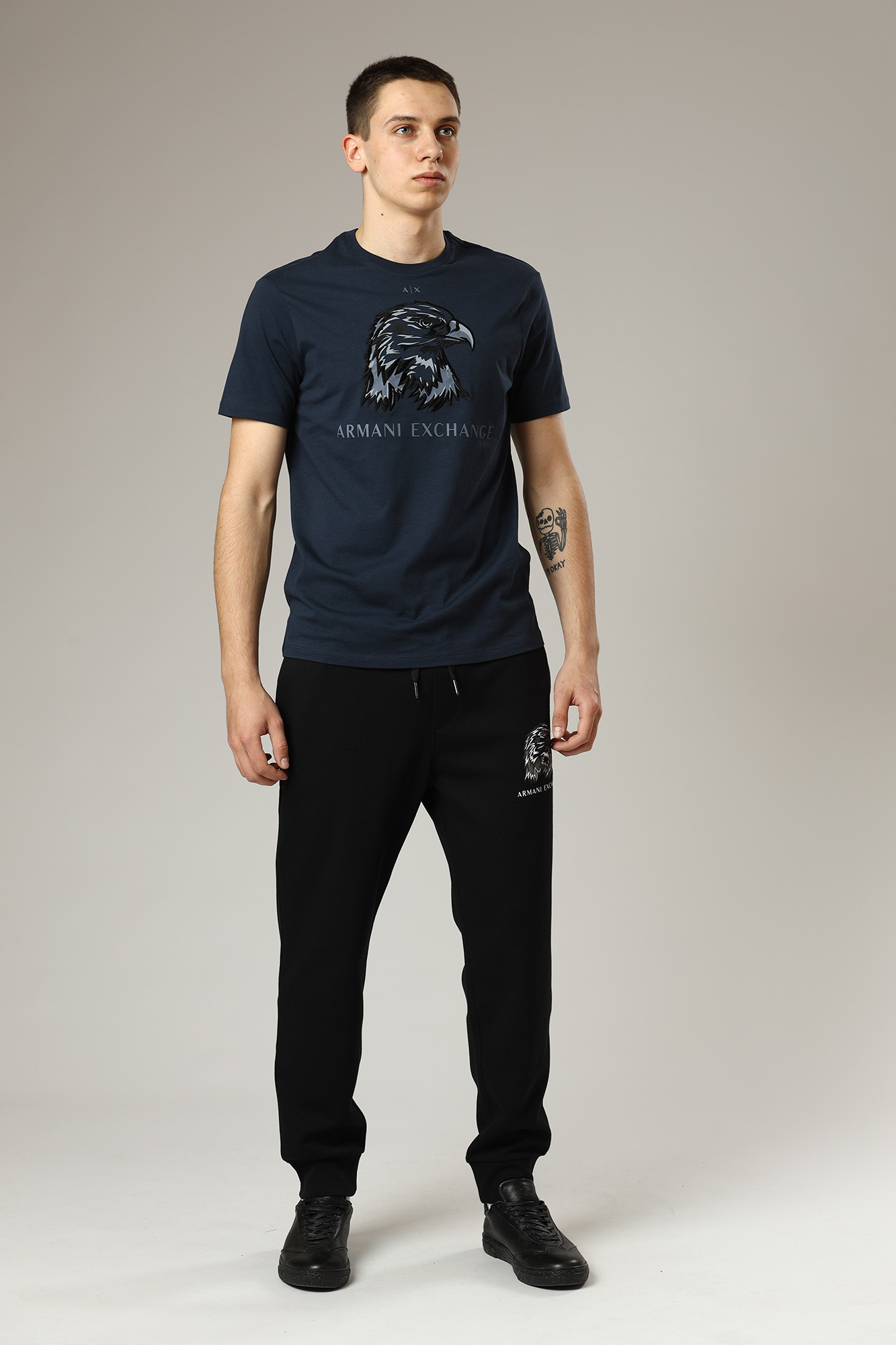 3LZPAQ_ZJ5UZ Брюки спортивные джоггеры Armani Exchange Черный