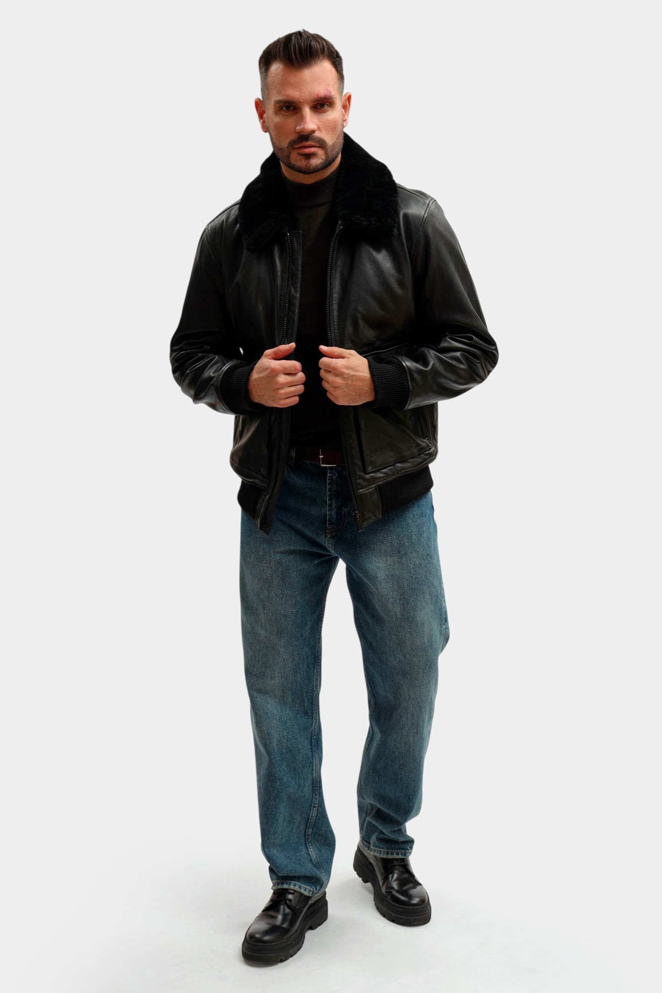 80000826_110117 Куртка кожаная Strellson Черный