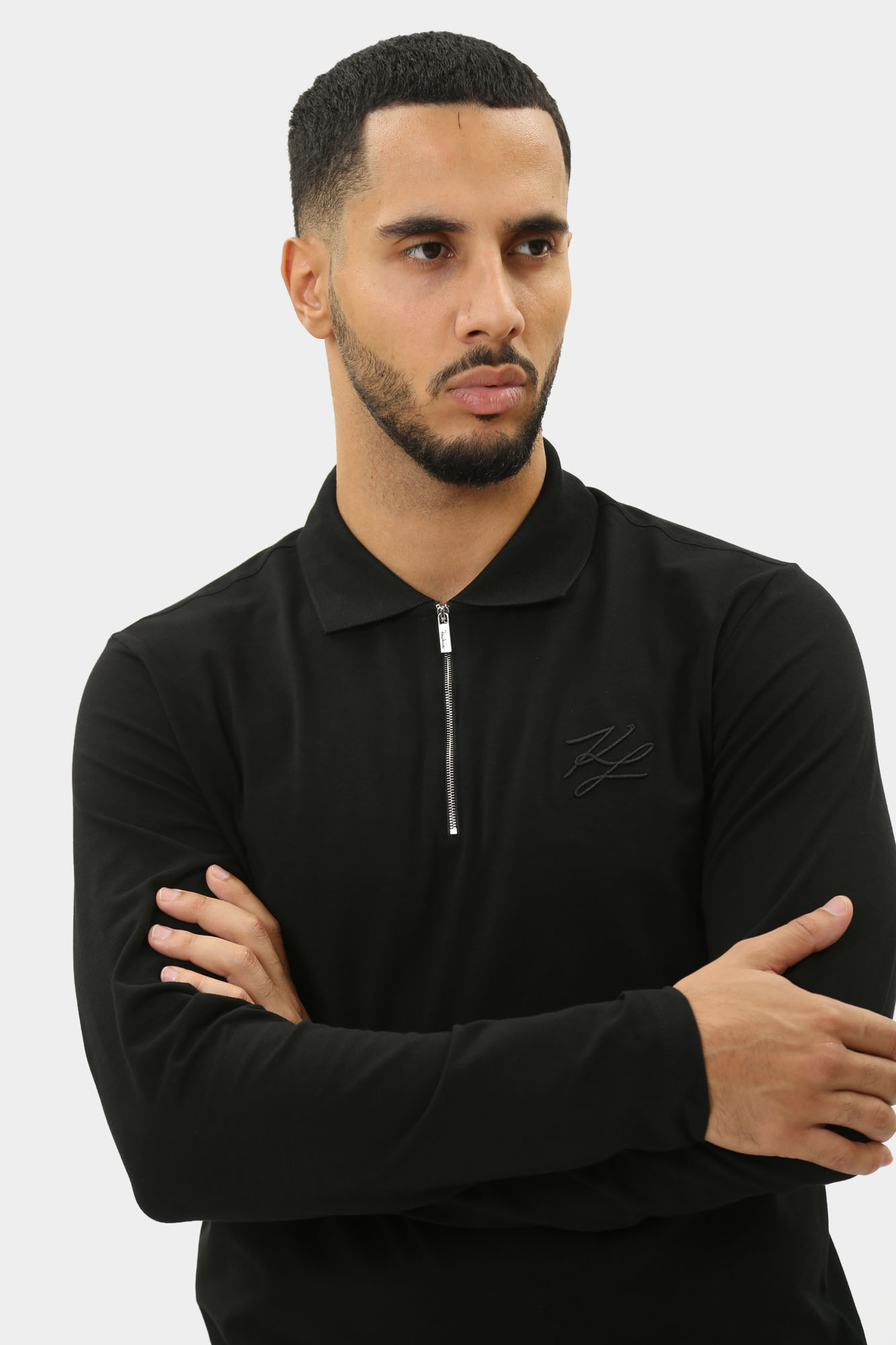 543221_74540 Поло с длинным рукавом Karl Lagerfeld Черный