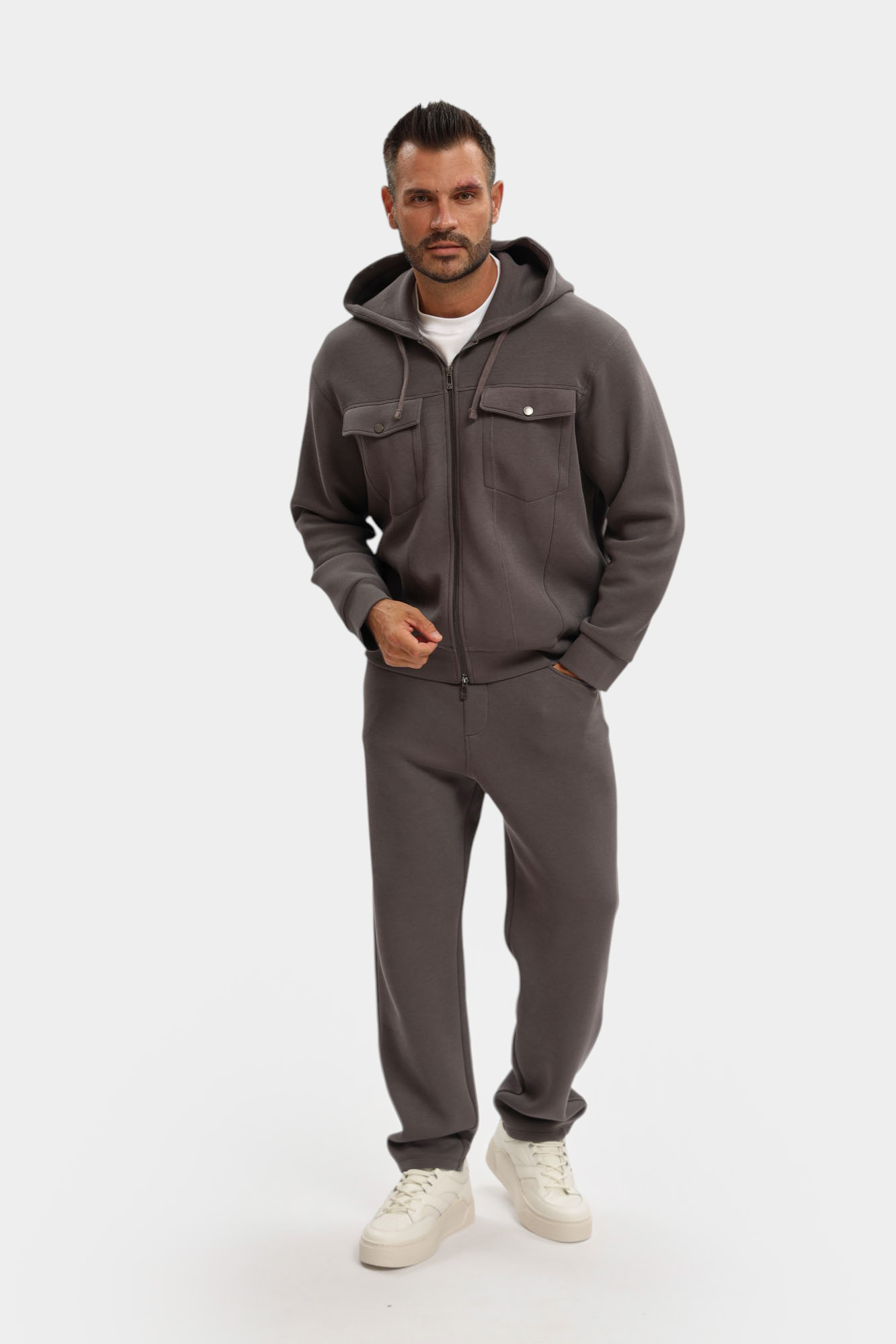 XM000967_AF16222 Толстовка с капюшоном Armani Exchange Серый