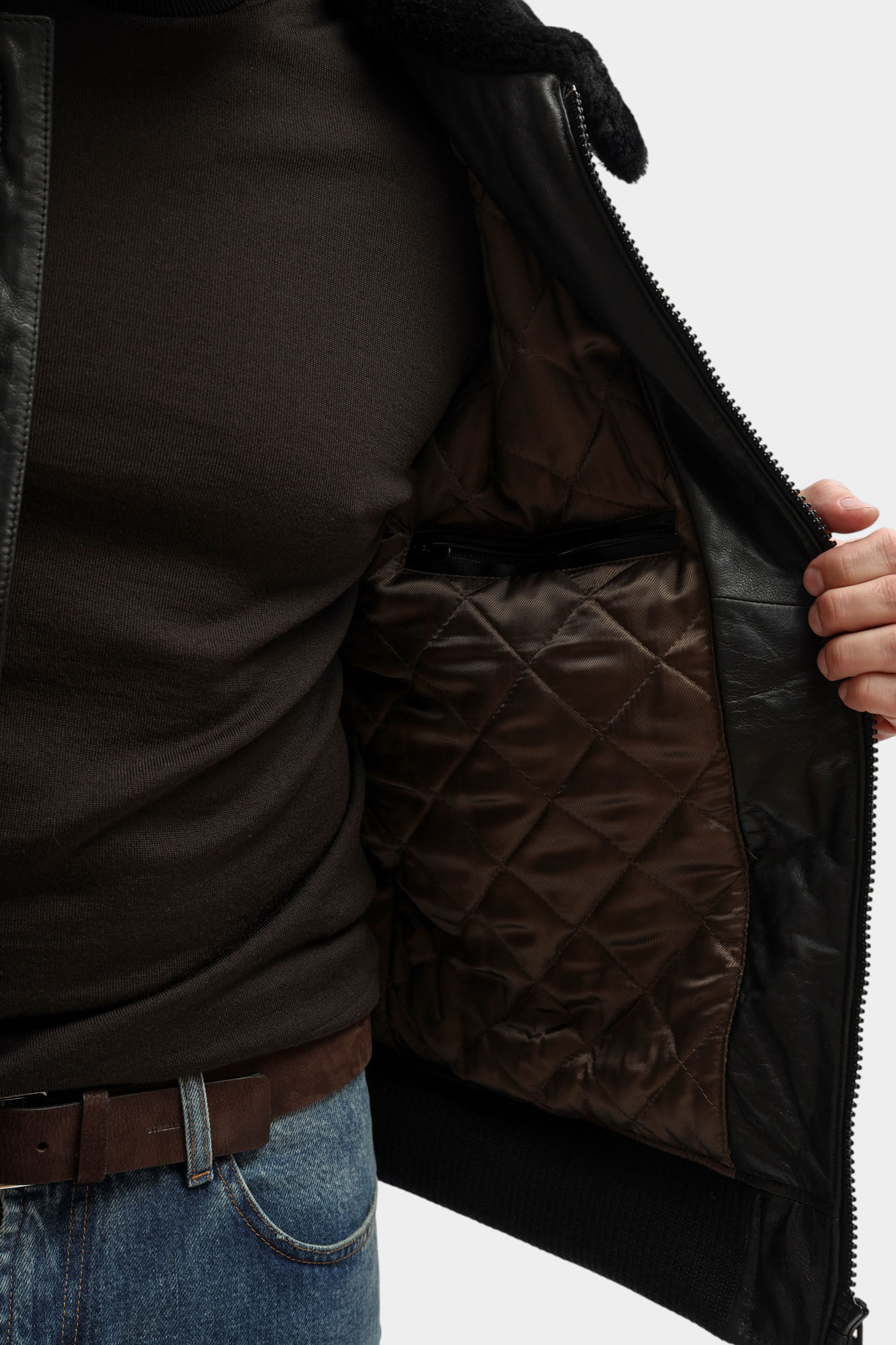 80000826_110117 Куртка кожаная Strellson Черный