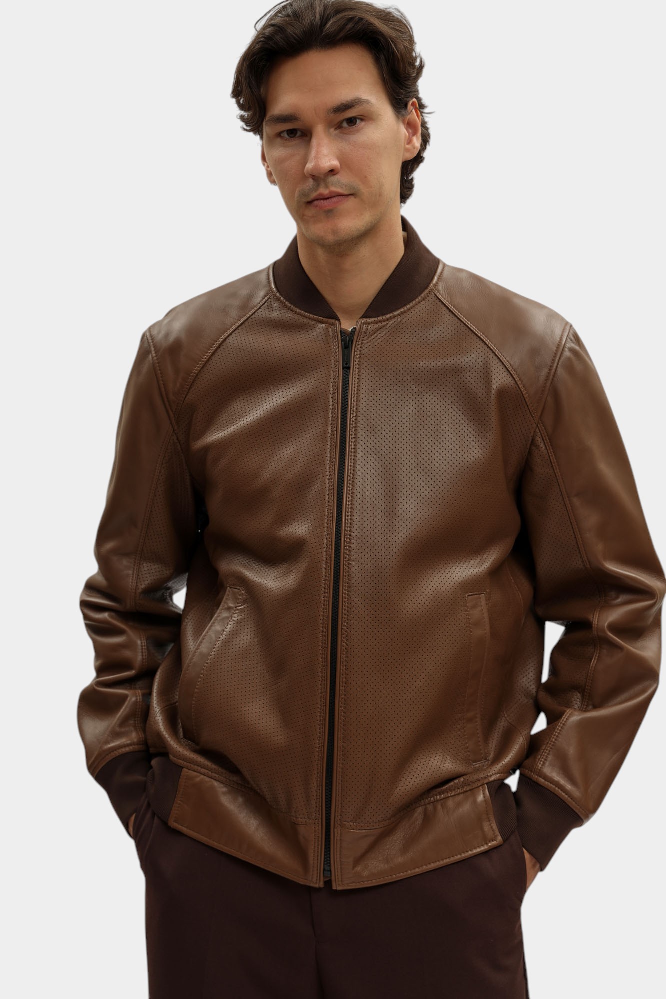 80000765_110157 Куртка кожаная Strellson Коричневый