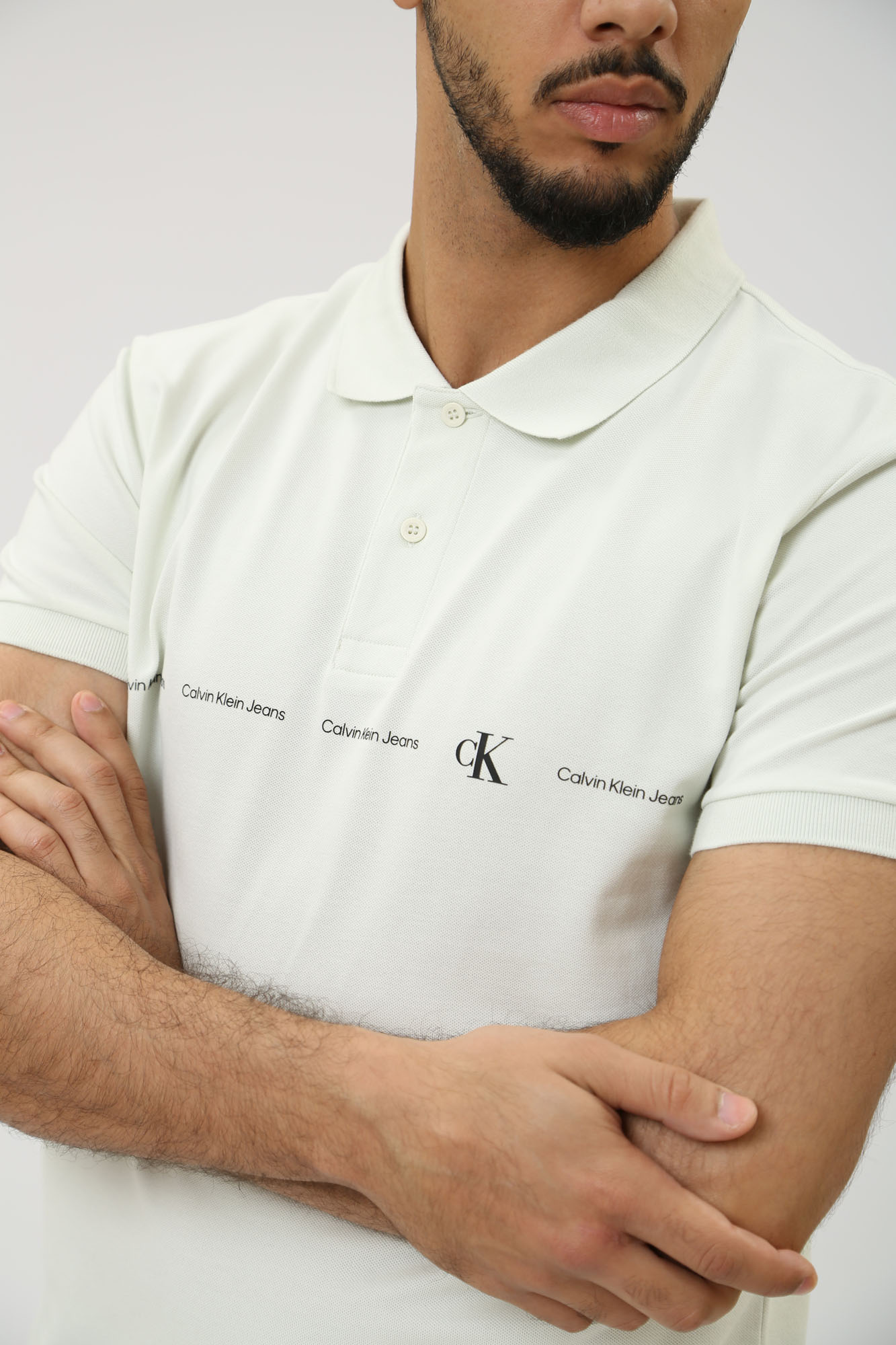 J30J325432 Поло Calvin Klein Jeans Молочный