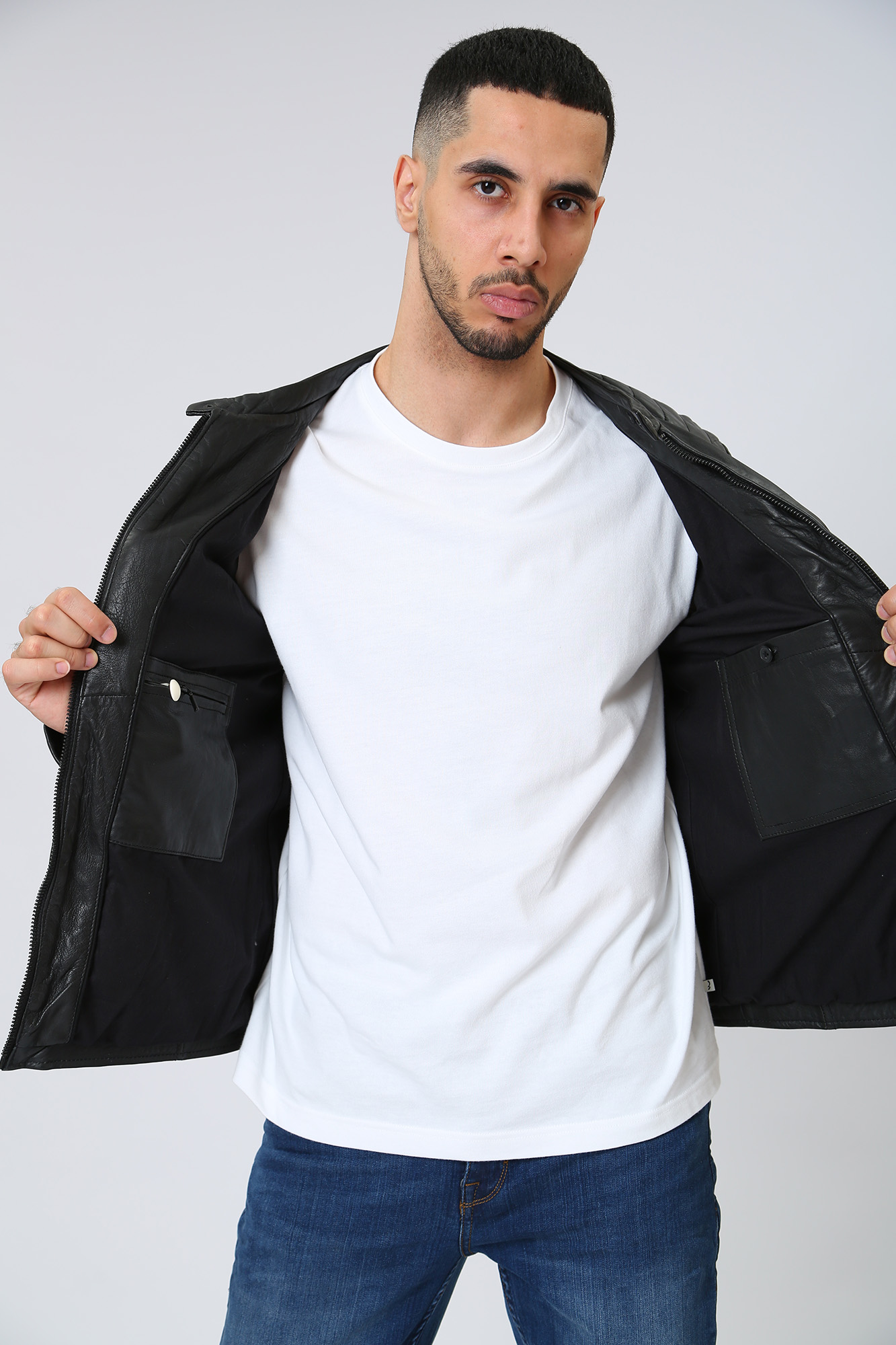 MU-M23-74-1000 Куртка кожаная Mustang Черный