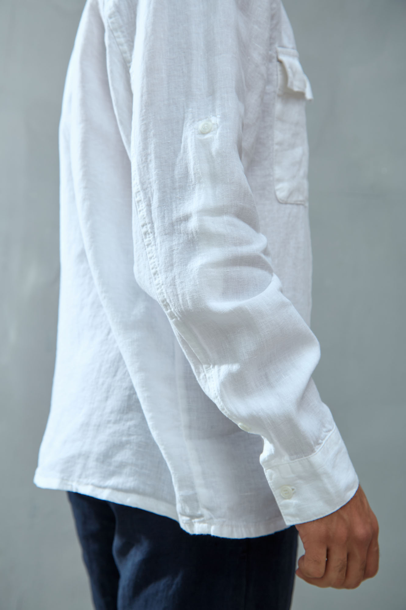 VM-OMA-55-007 Рубашка льняная Van Mich Белый