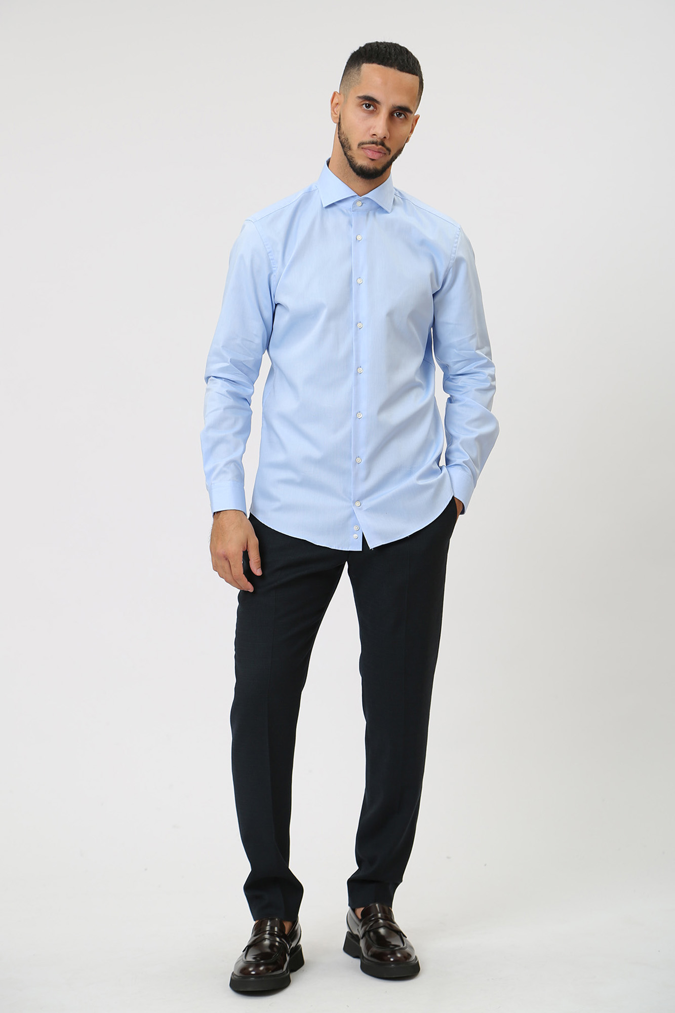 30032323_10005779 Сорочка д/р Strellson Голубой