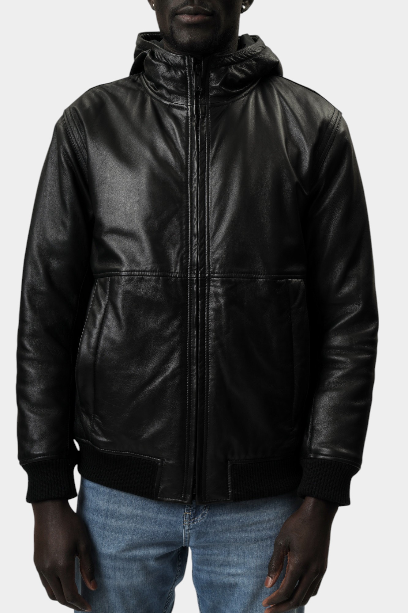 110157_80000675 Куртка кожаная Strellson Черный