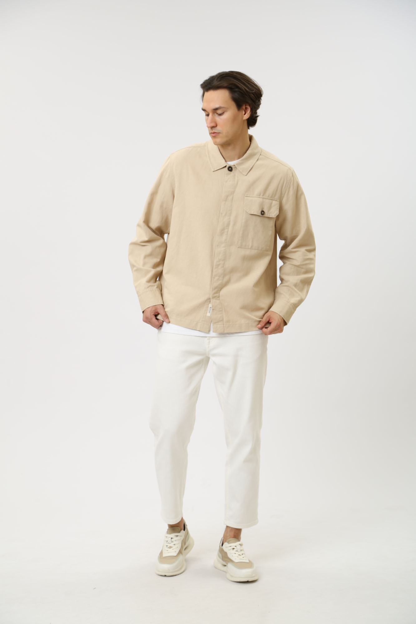 1014775 Рубашка с длинным рукавом Mustang Бежевый