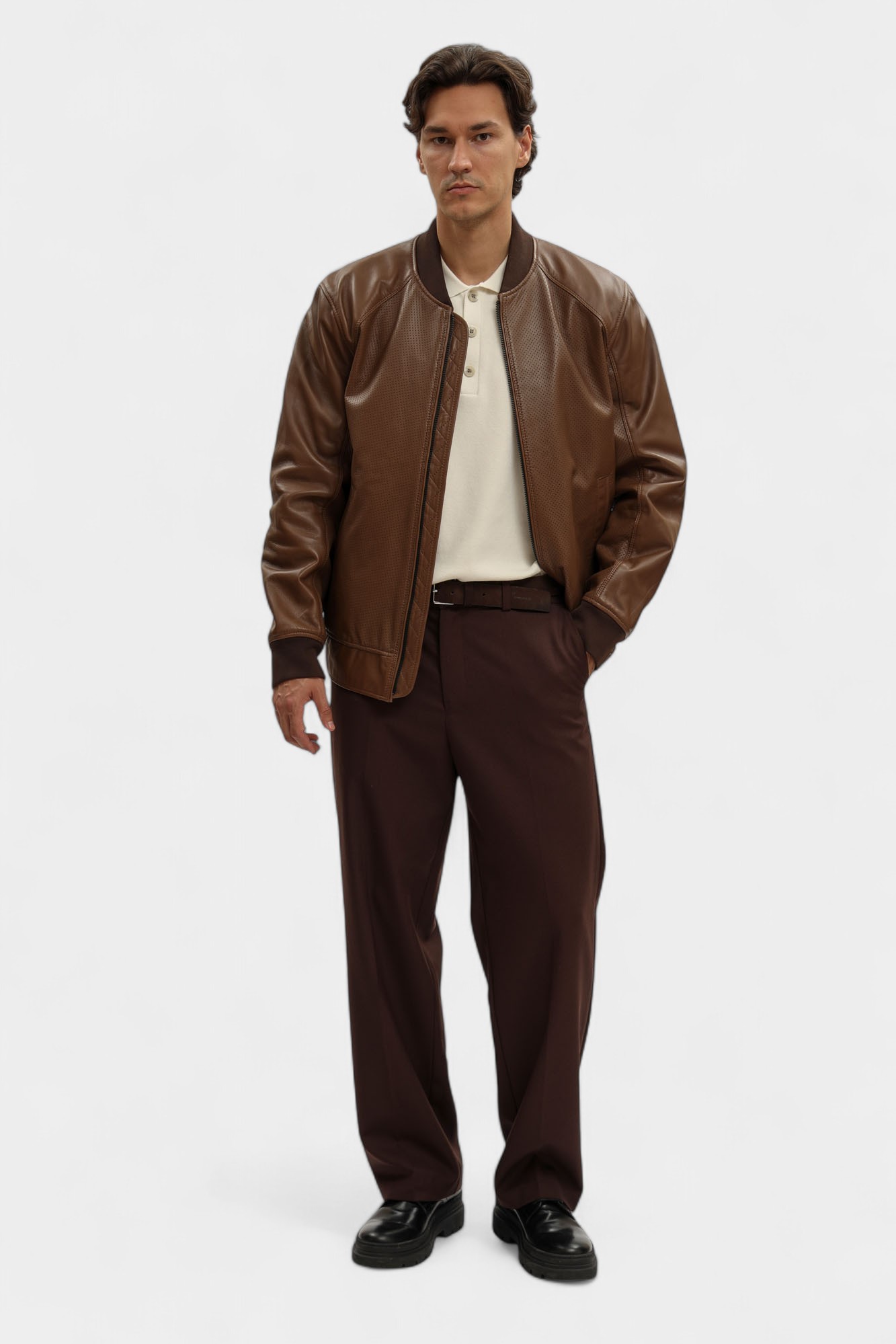 80000765_110157 Куртка кожаная Strellson Коричневый