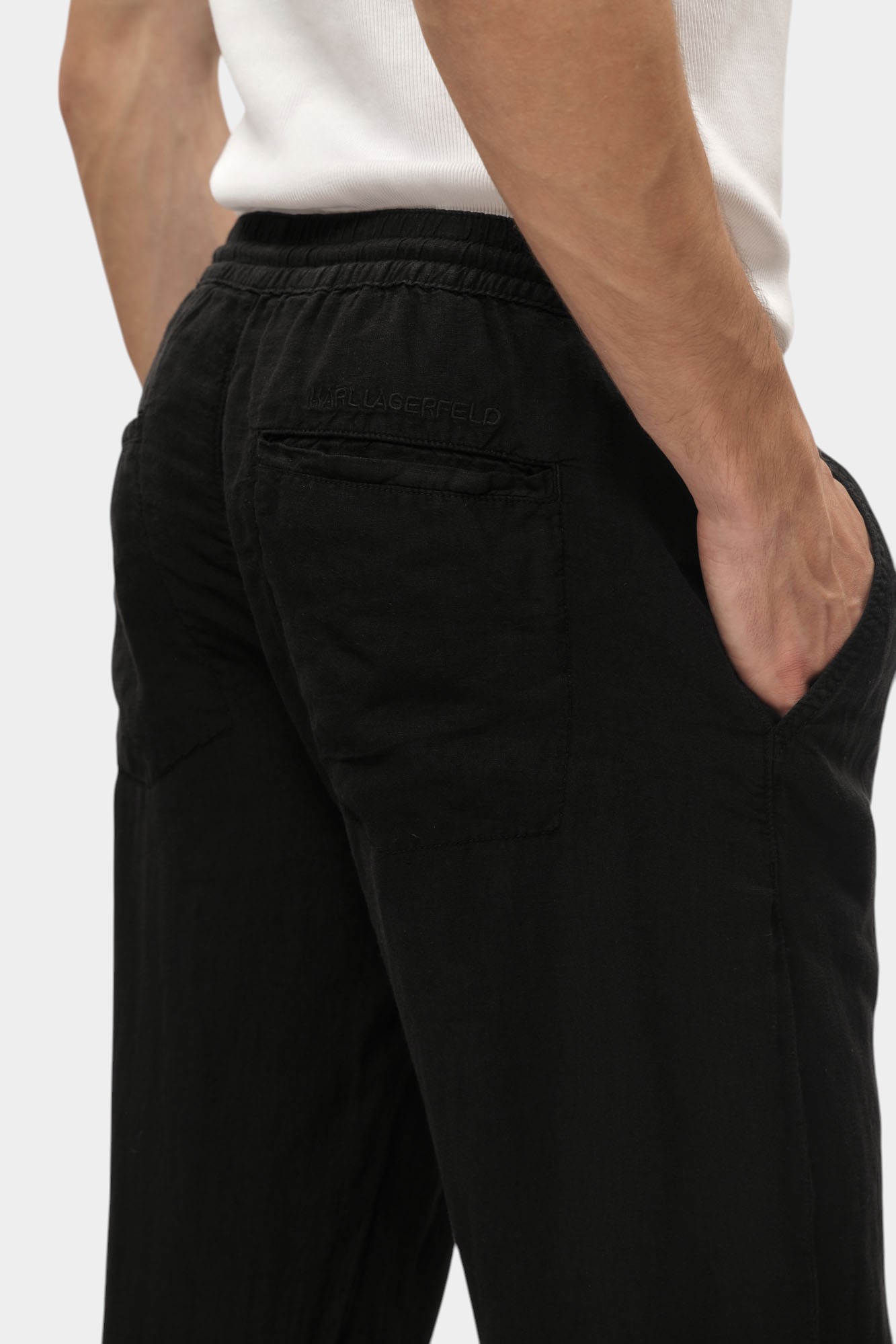 552815_265815 Брюки льняные Karl Lagerfeld Черный