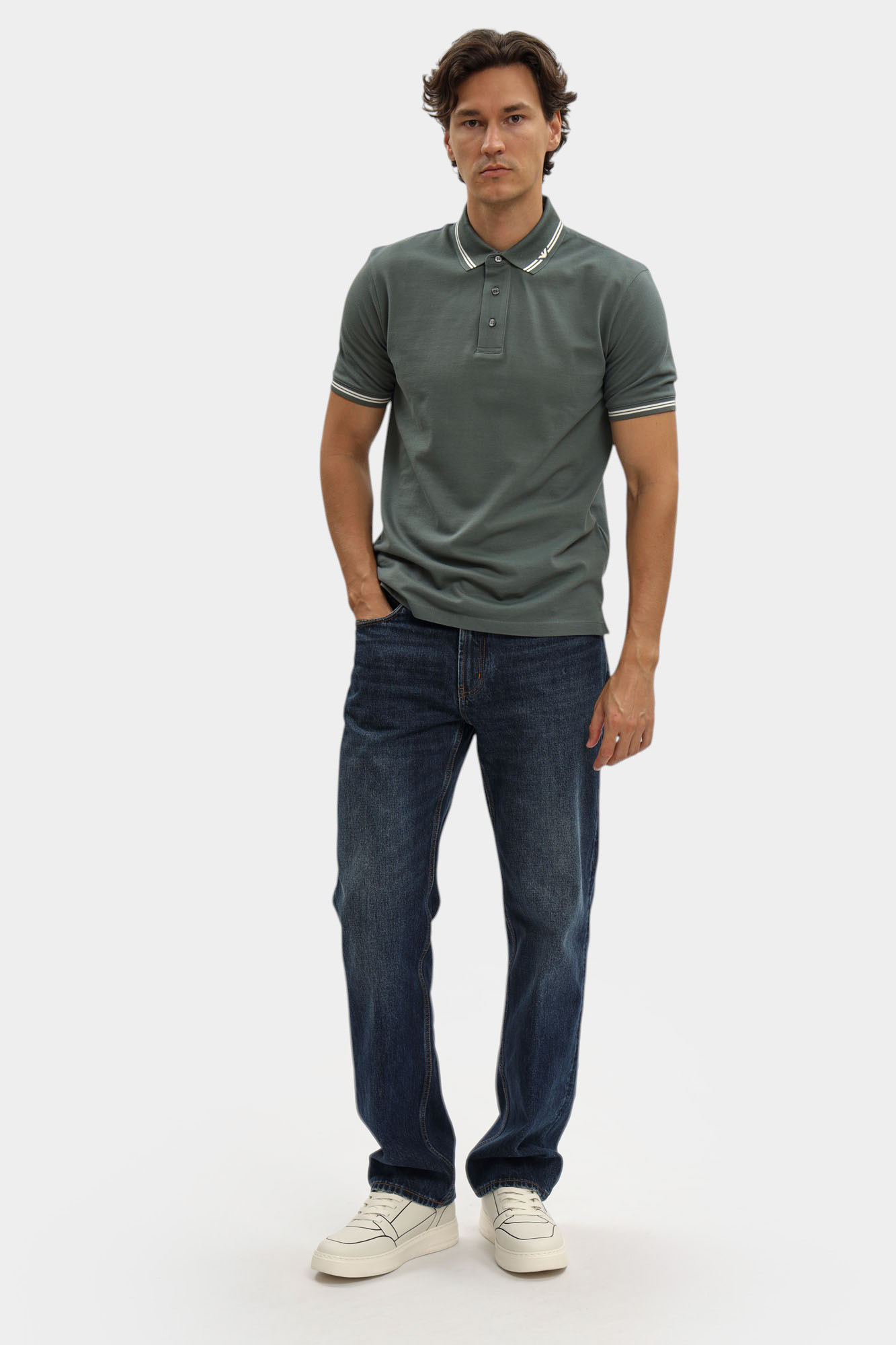 EM000852_AF12955 Футболка Поло Emporio Armani Серый