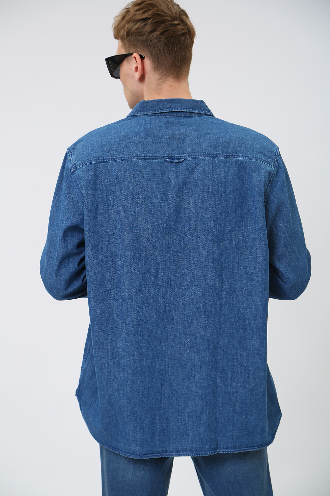 1013480-5000 Рубашка джинсовая Mustang Синий