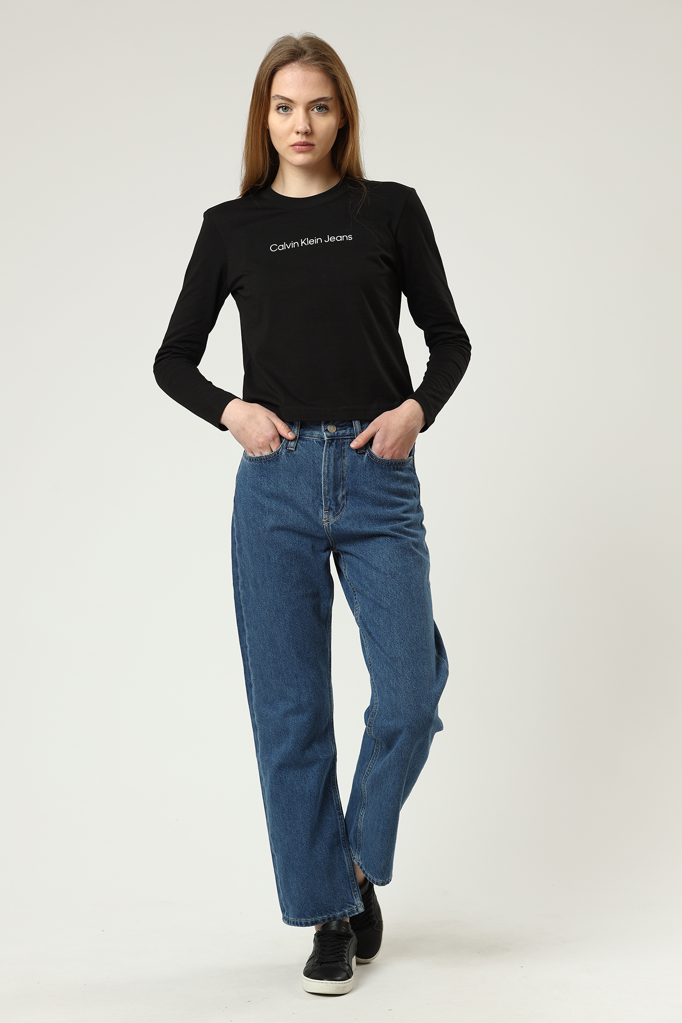 J20J217888 джинсы high rise straight ankle calvin klein jeans 