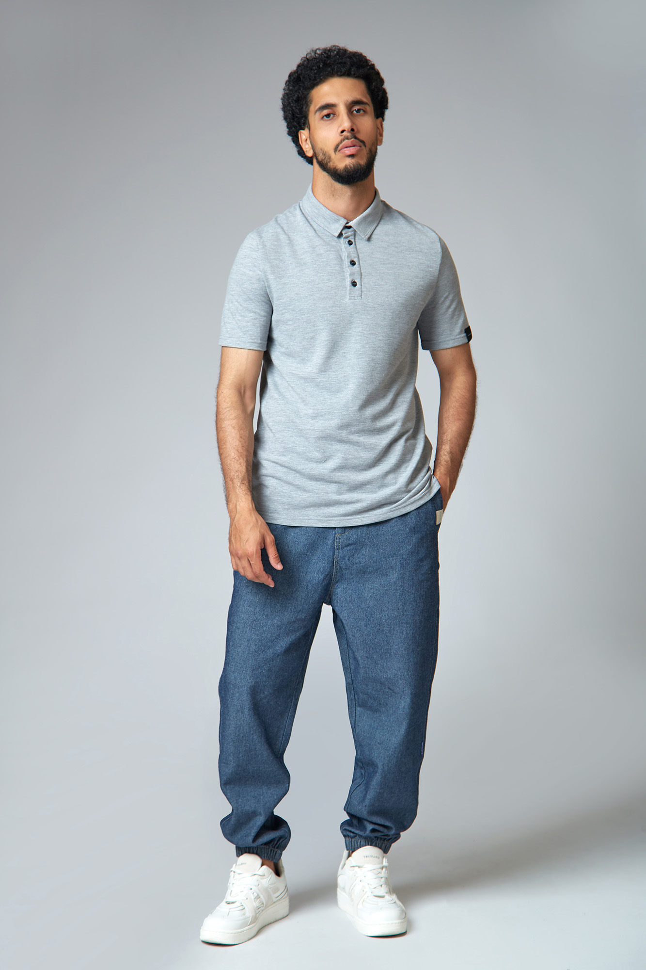 M-232-P-23-0069 Поло The Hills Серый