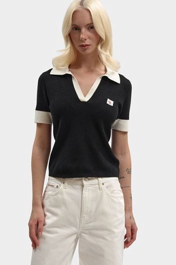 Джемпер хлопковый черный Calvin Klein Jeans