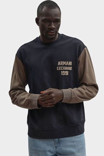 Свитшот хлопковый черный Armani Exchange