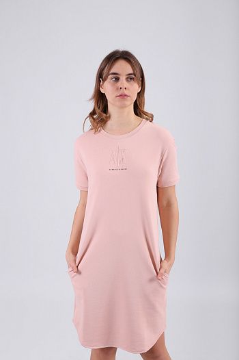 Платье хлопковое розовое Armani Exchange