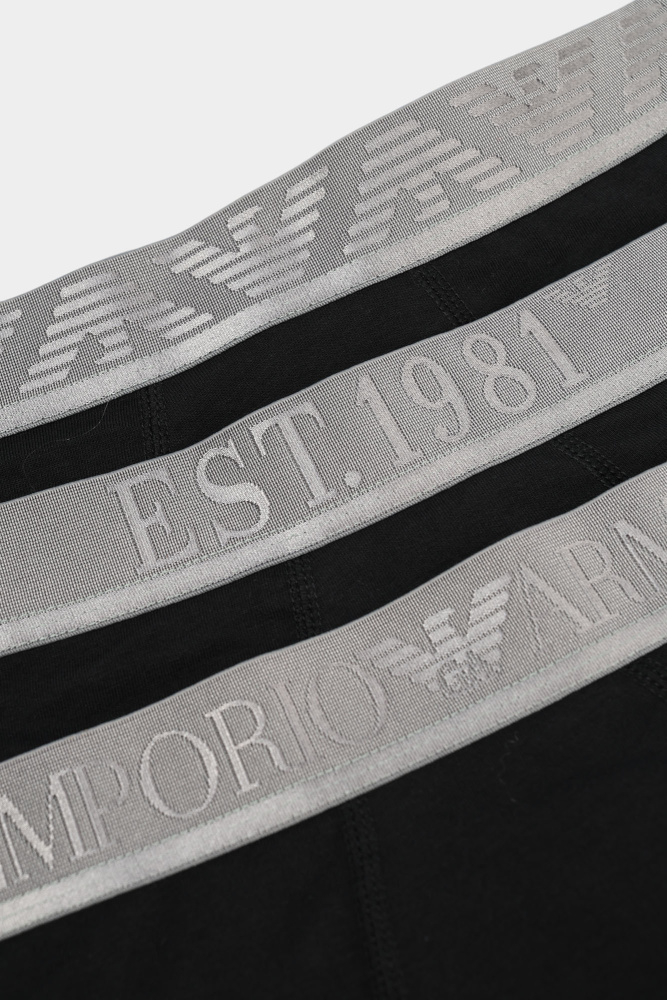 EM000259_AF10780_MC406_BLACK/BLACK/BLACK Трусы 3 шт Emporio Armani Черный