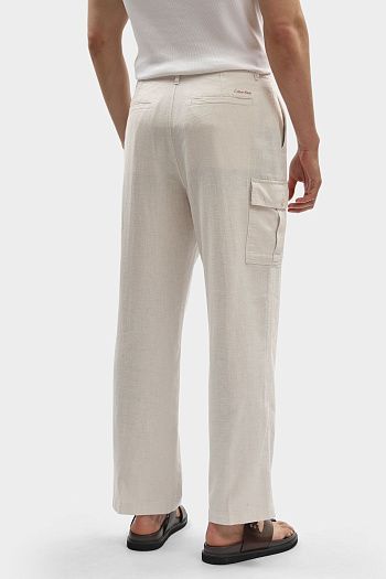 Брюки из льна и хлопка Calvin Klein Jeans