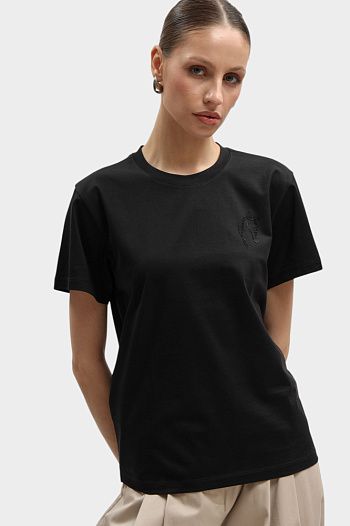 Футболка хлопковая черная Emporio Armani
